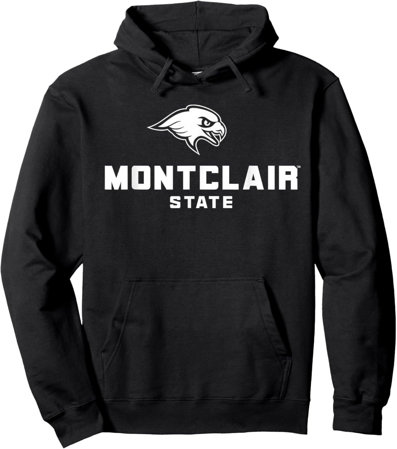 Montclair State University Red Hawks Stacked Logo Hoodie - Hoodie | Black