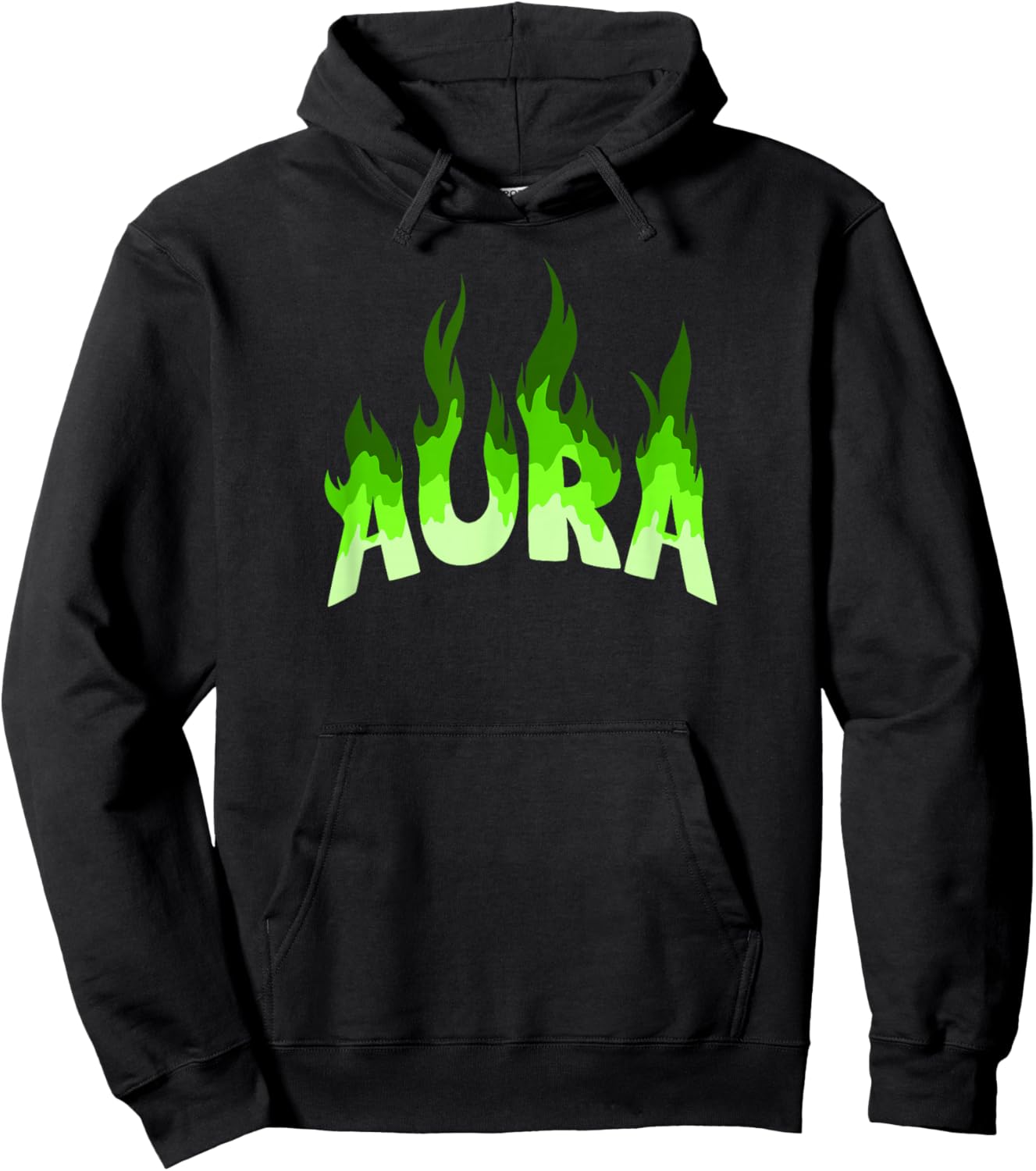 Green Color Aura Green Graphic Hoodie - Hoodie | Black
