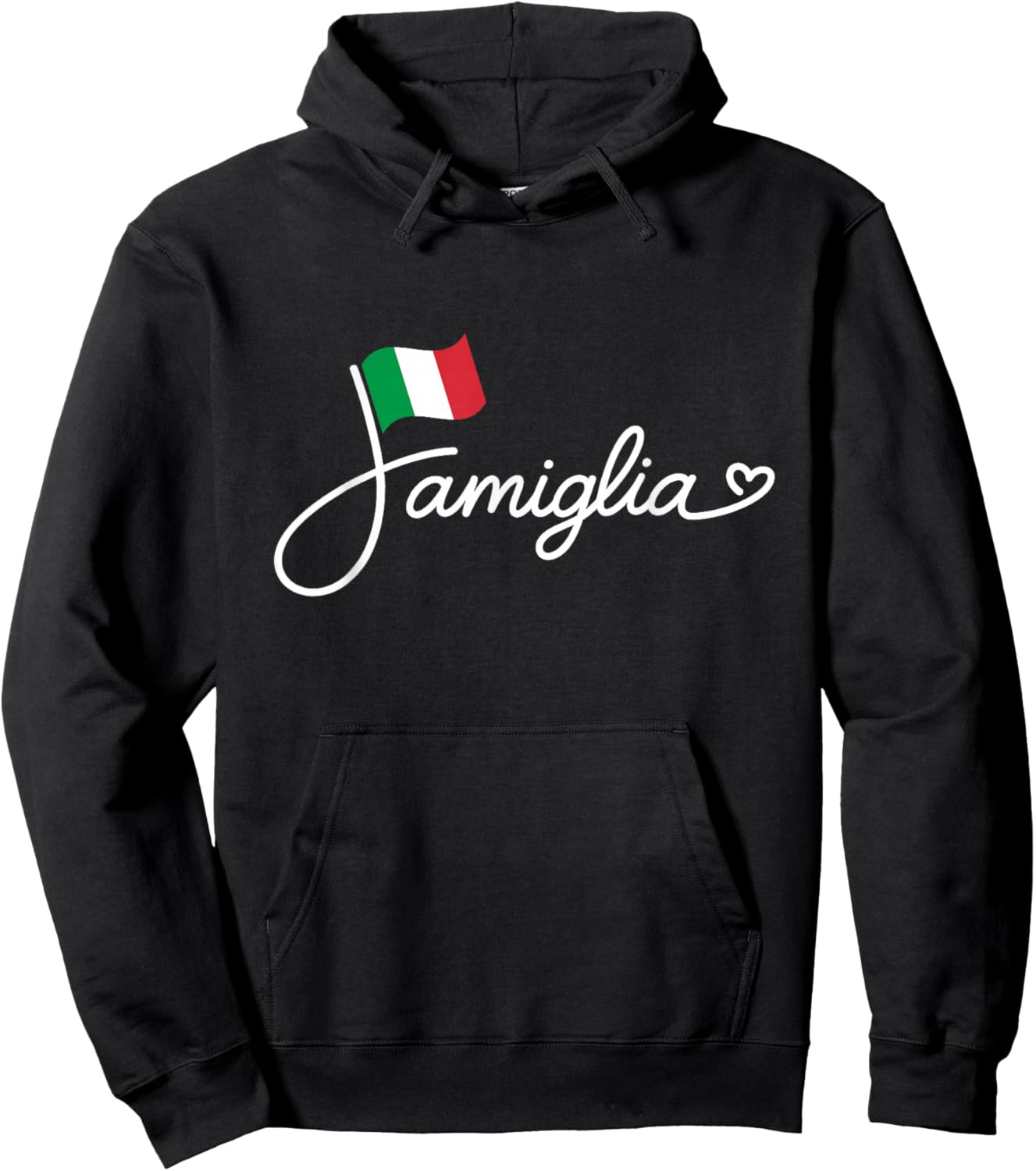 Italy Famiglia - Italian Flag Family Heritage Word Art Hoodie - Hoodie | Black