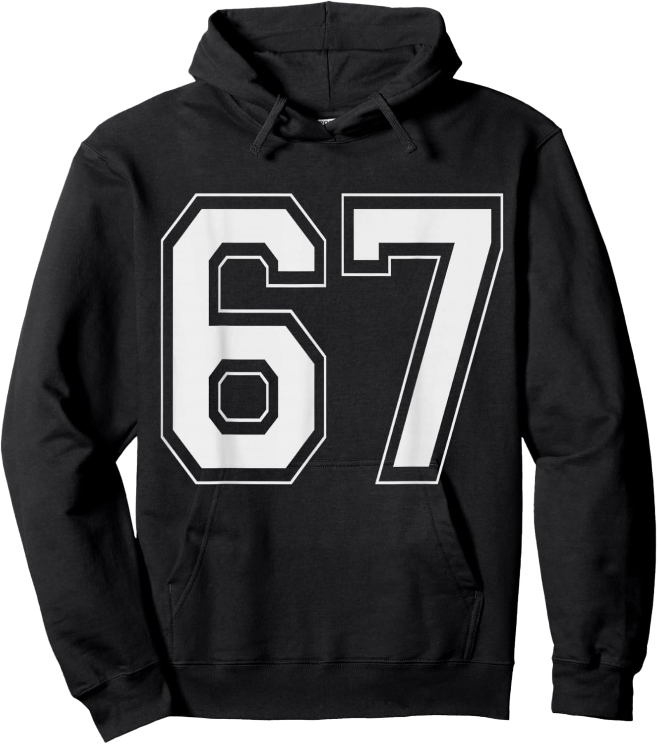 67 Meme Number Six Seven Gen Alpha Slang 6 7 Hoodie - Hoodie | Black