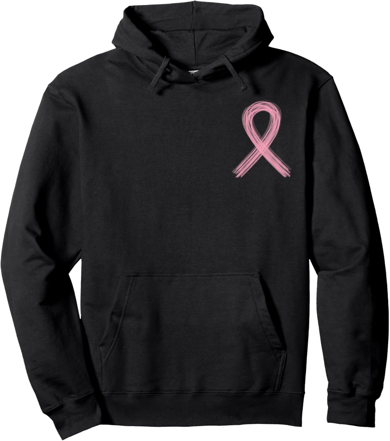 Breast Cancer Awareness Painted Ribbon Men Women Youth Hoodie - Hoodie | Black