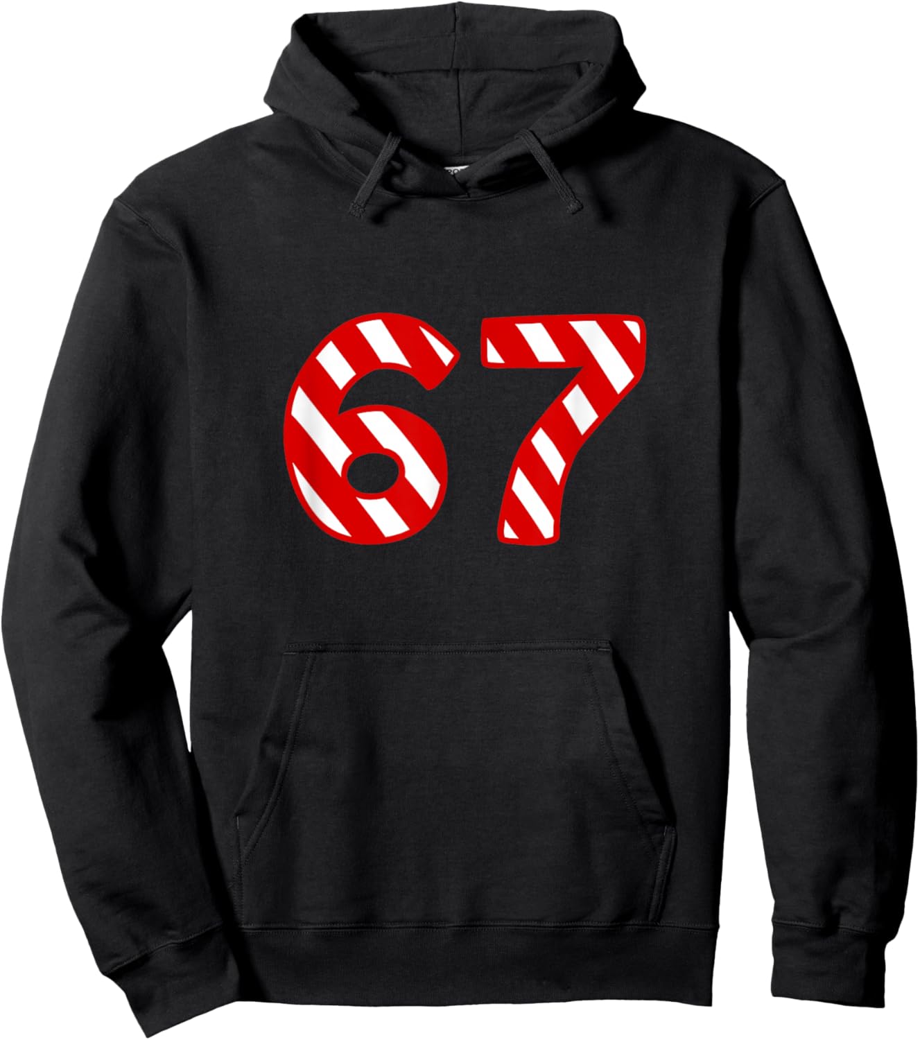 67 Christmas Sweater 6 7 Middle School Candy Cane Hoodie - Hoodie | Black