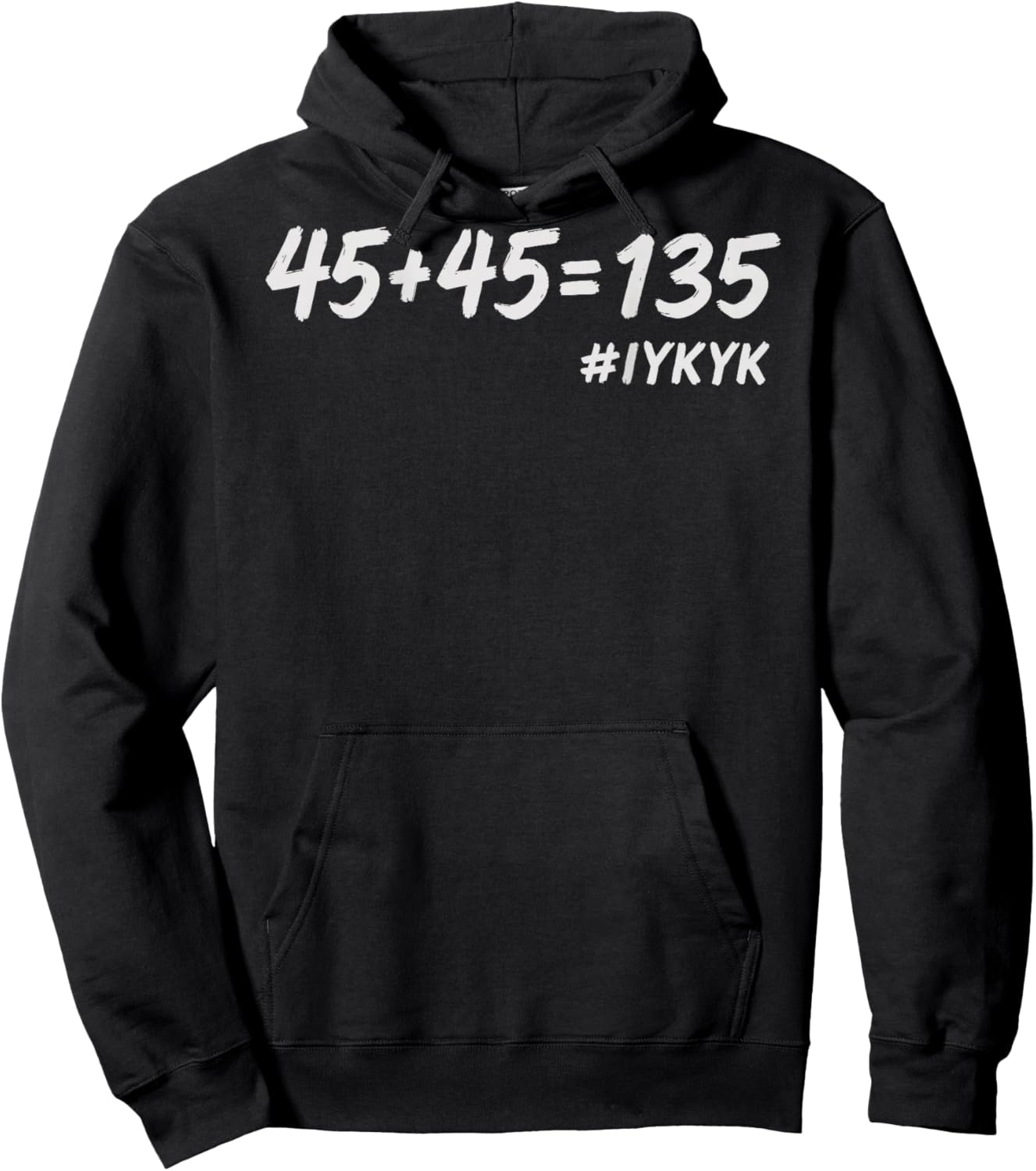 45+45=135, Funny Weight Lifting Fitness Squat Bench Gym Math Hoodie - Hoodie | Black