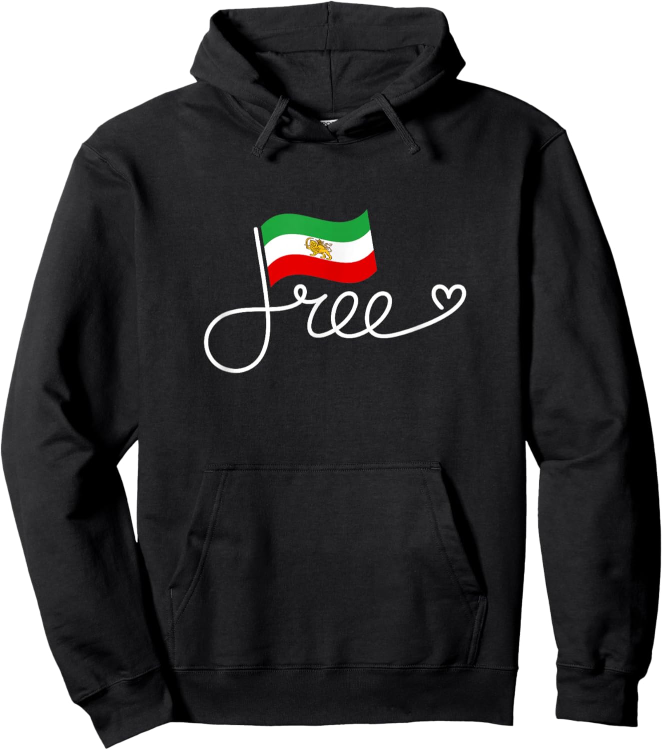 Free Iran Flag - Persian Freedom Word Art Persia Hoodie - Hoodie | Black