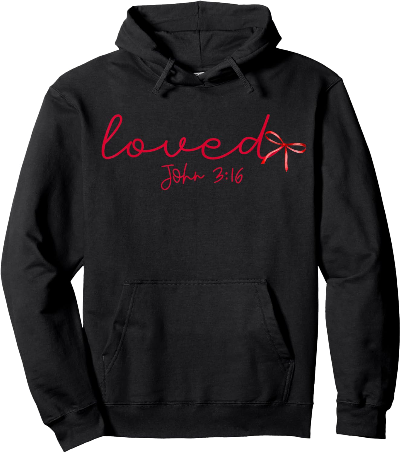 Loved John 3:16 Religious Valentine Christian Bible Verse Hoodie - Hoodie | Black