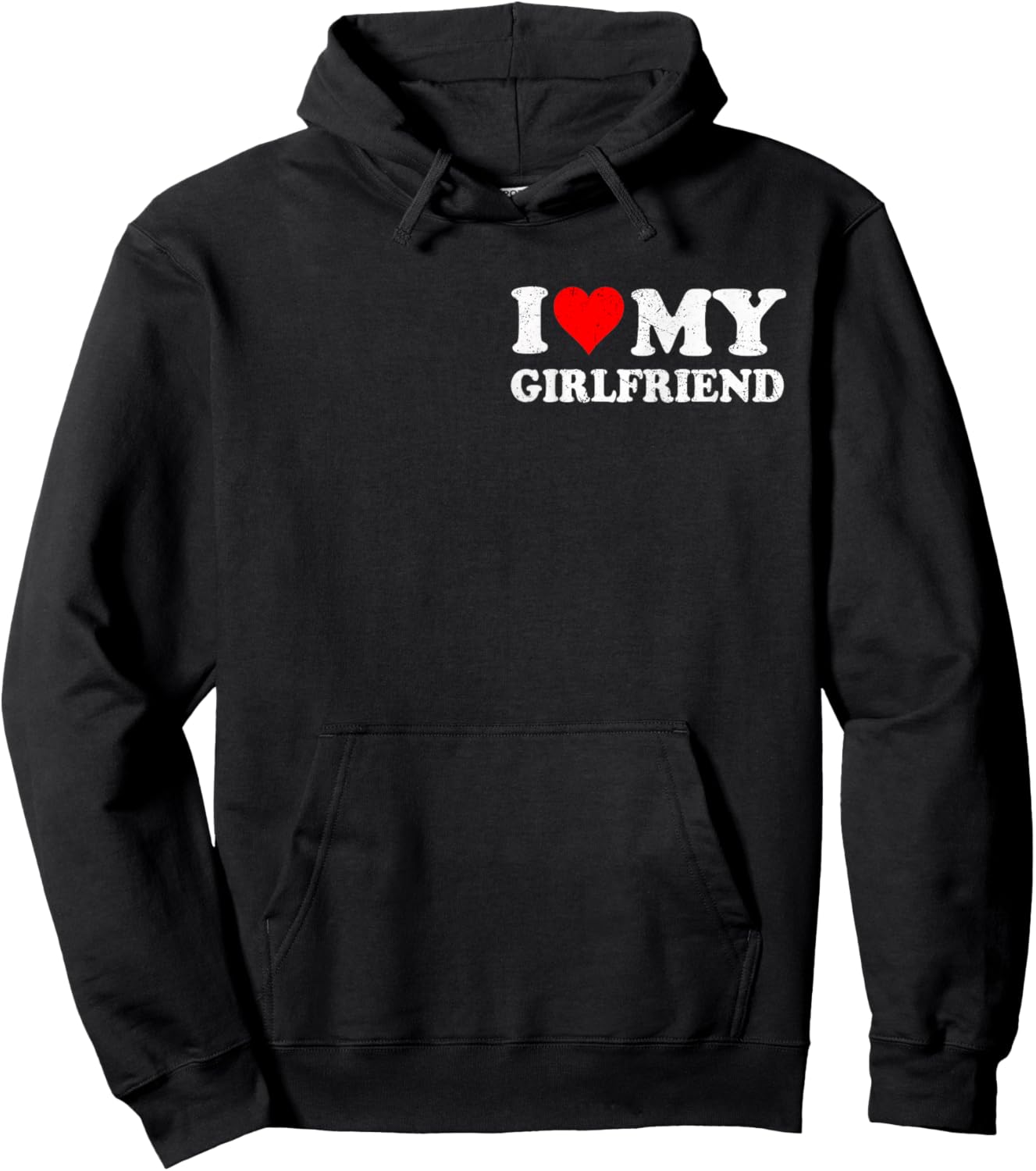 I Love Heart My Girlfriend Retro Vintage Funny Lover Hoodie - Hoodie | Black