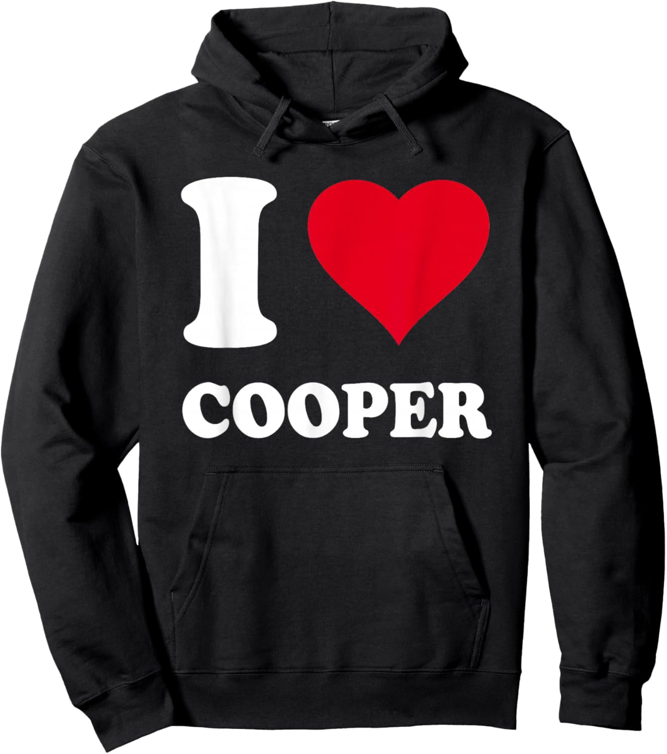 Red Heart I Love Cooper Hoodie - Hoodie | Black