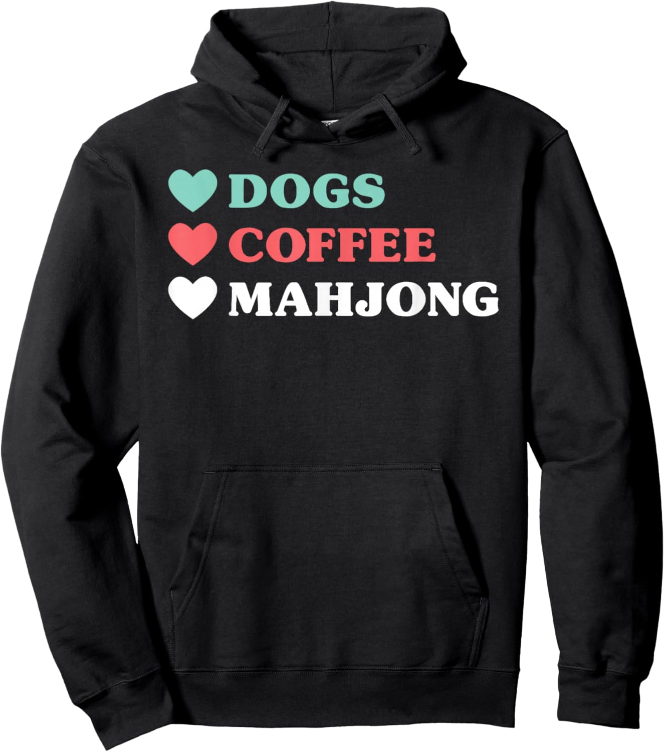 Dogs Coffee Mahjong and Girls Hoodie - Hoodie | Black
