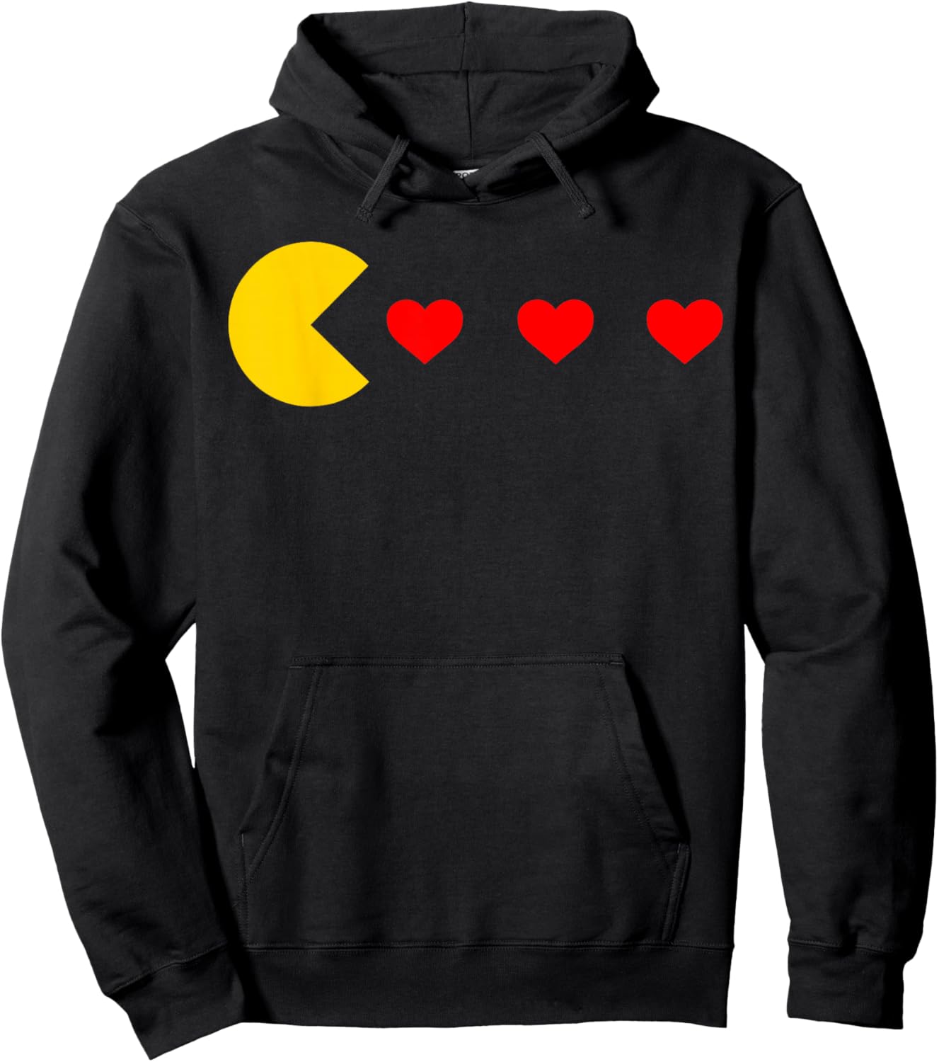 Valentines Day Retro Game Eating Hearts Gaming Boys Kids Men Hoodie - Hoodie | Black