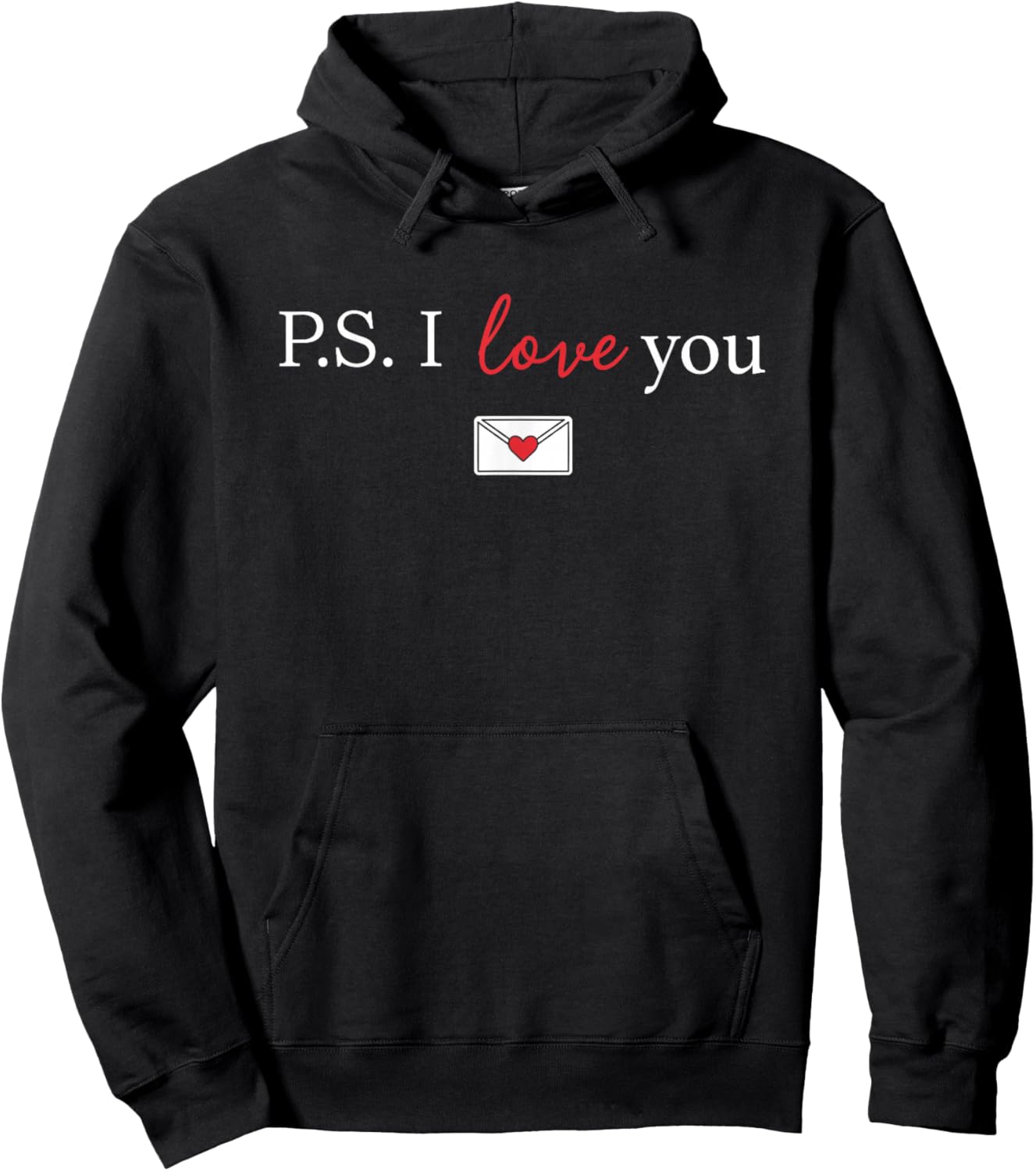 PS I Love You Day Valentine's Day Purple Heart Women Men Kid Hoodie - Hoodie | Black