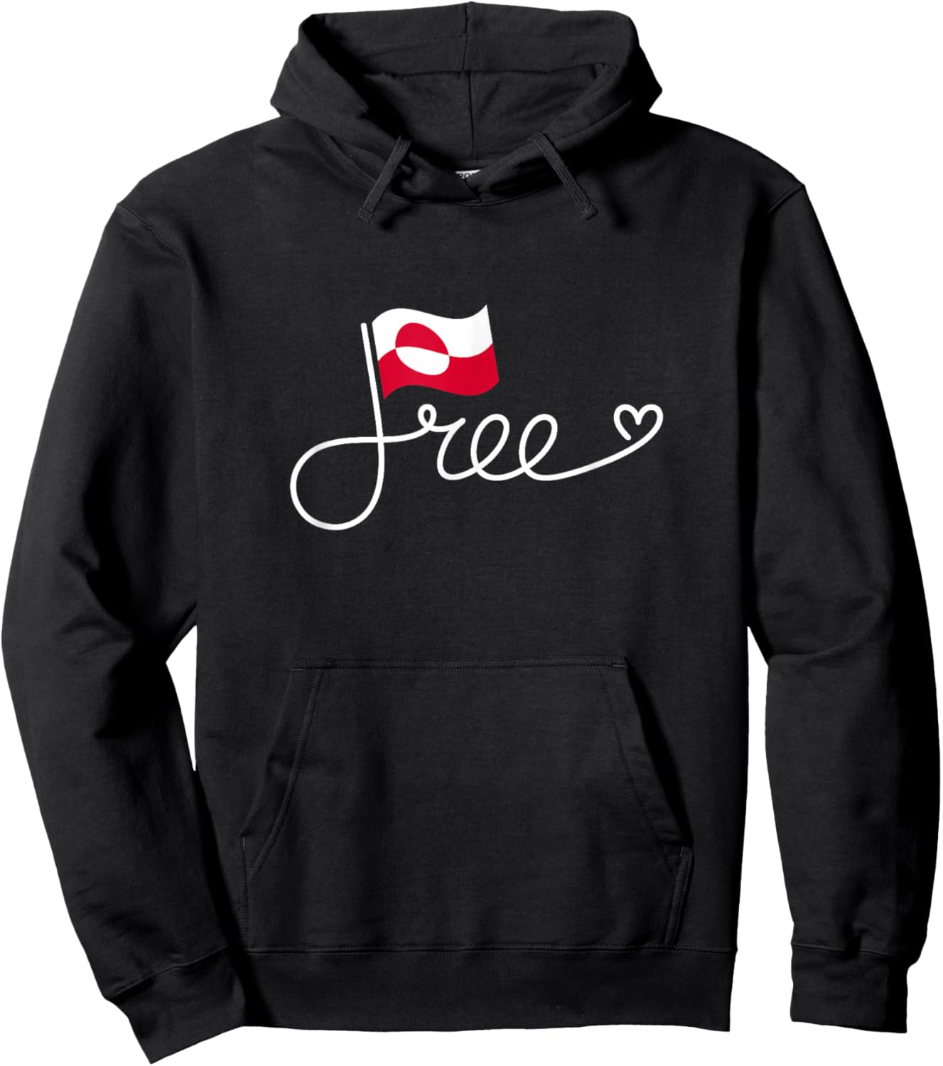 Free Greenland Flag - Greenlander Freedom Word Art Hoodie - Hoodie | Black