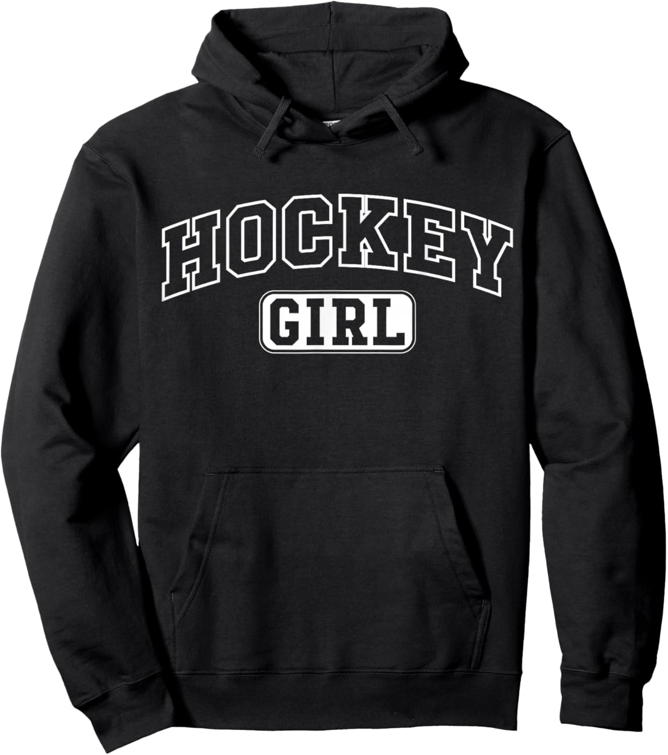 Hockey Girl Funny Athletic Lettering Daughter Youth Kids Hoodie - Hoodie | Black