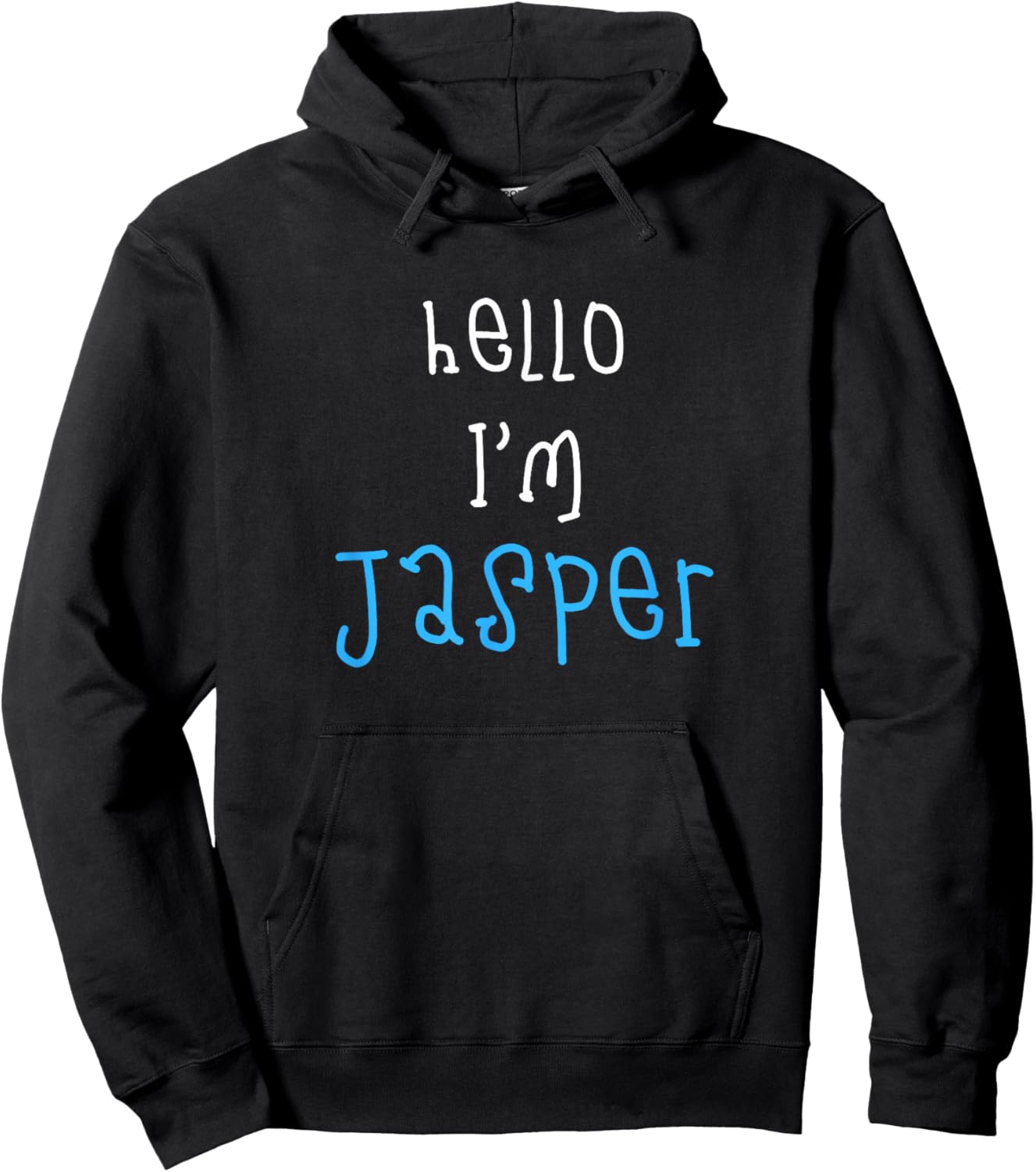 Hello I'm Jasper. Cute Funny Slogan Outfit for Boys Toddlers Hoodie - Hoodie | Black