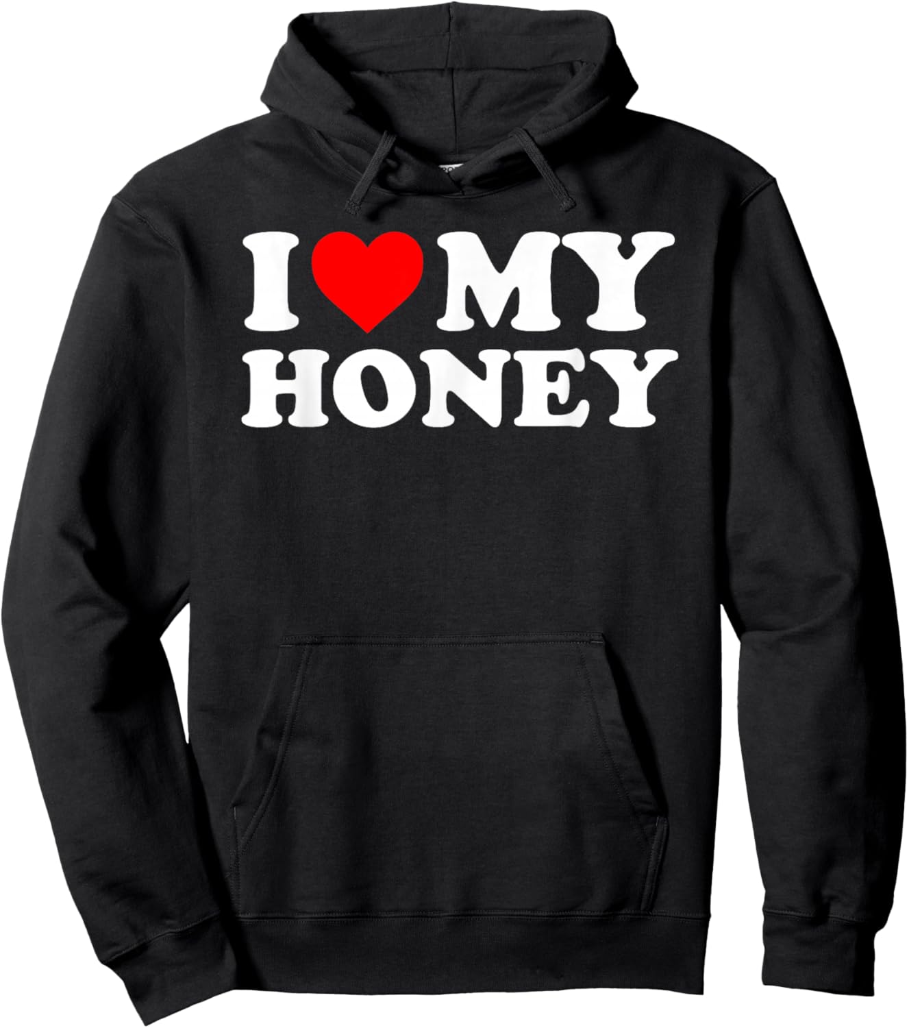 I Love My Honey - Red Heart Hoodie - Hoodie | Black
