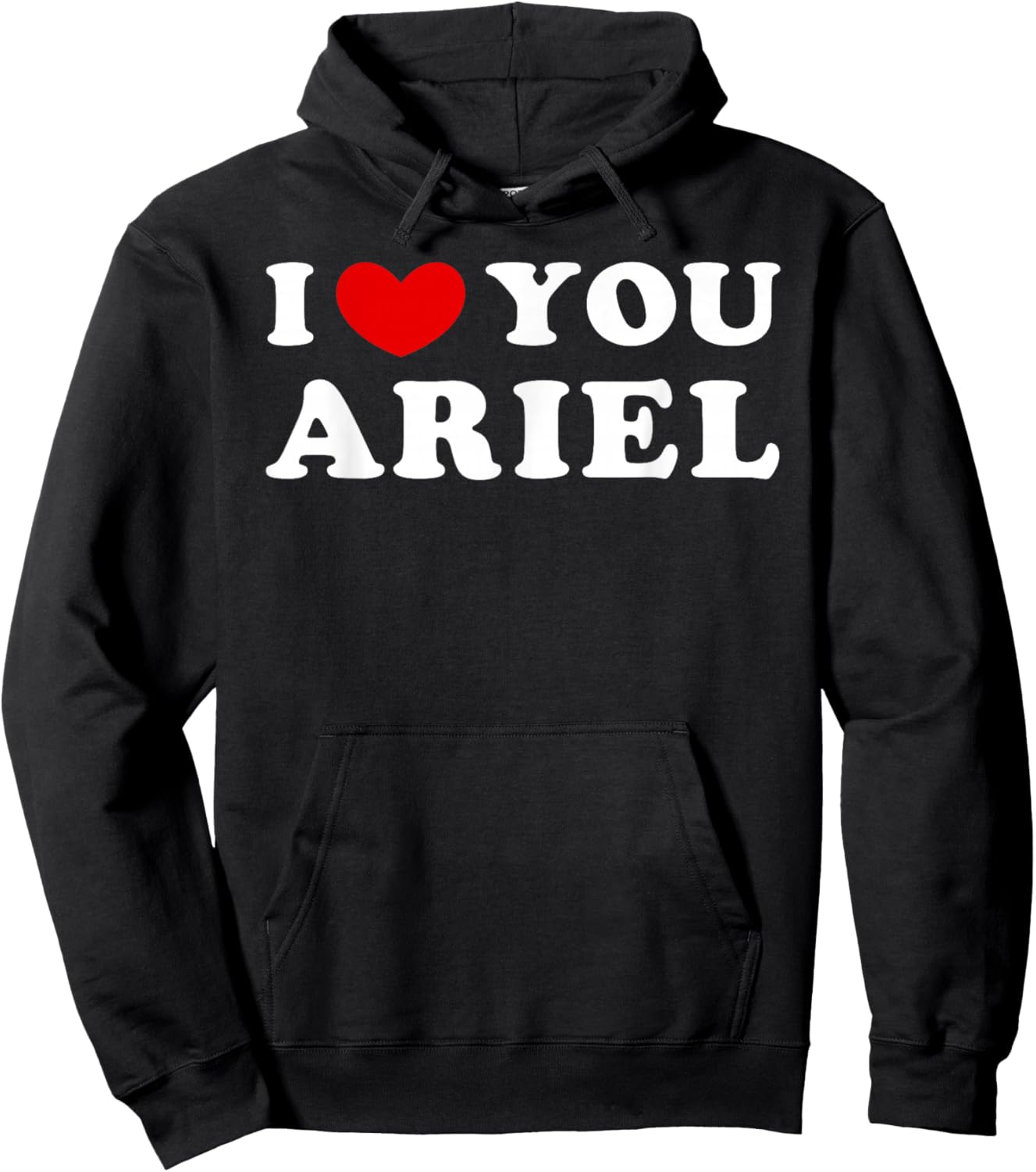 I Love You Ariel, I Heart Ariel Hoodie - Hoodie | Black