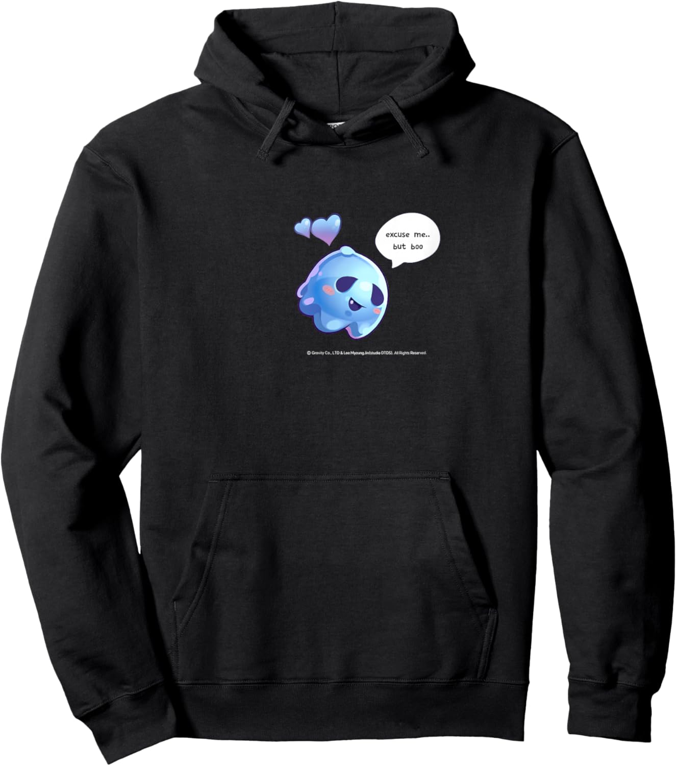 [2025 Halloween] Ragnarok Blue Poring with Heart Hoodie - Hoodie | Black