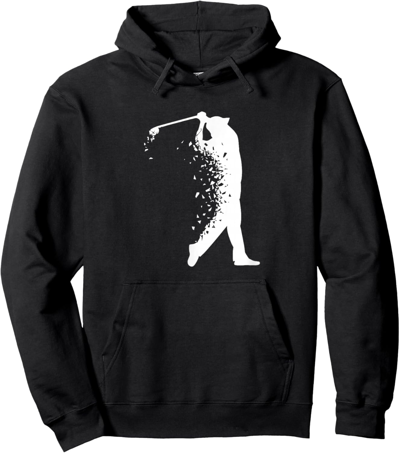 Golf Dad Man Swing Silhouette Abstract Gift Hoodie - Hoodie | Black