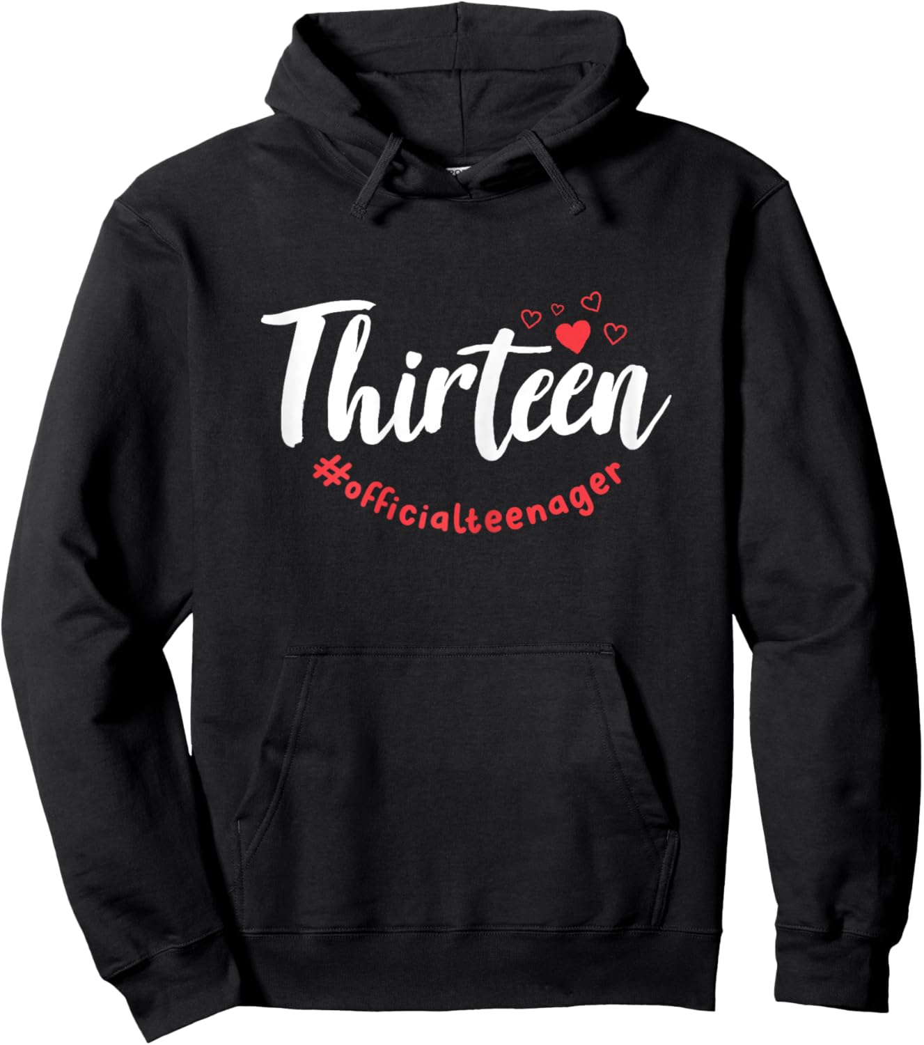 Thirteen #Officialteenager 13th Birthday Girl 13 Year Old Hoodie - Hoodie | Black