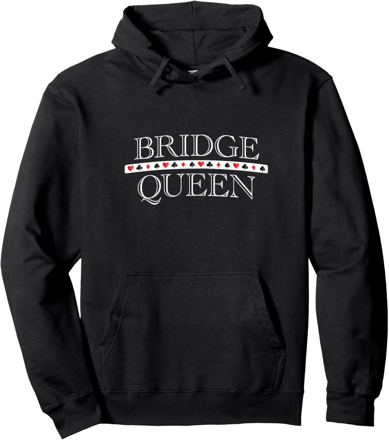 Bridge Queen, Bridge Card Game Playing Woman Hoodie - Hoodie | Black