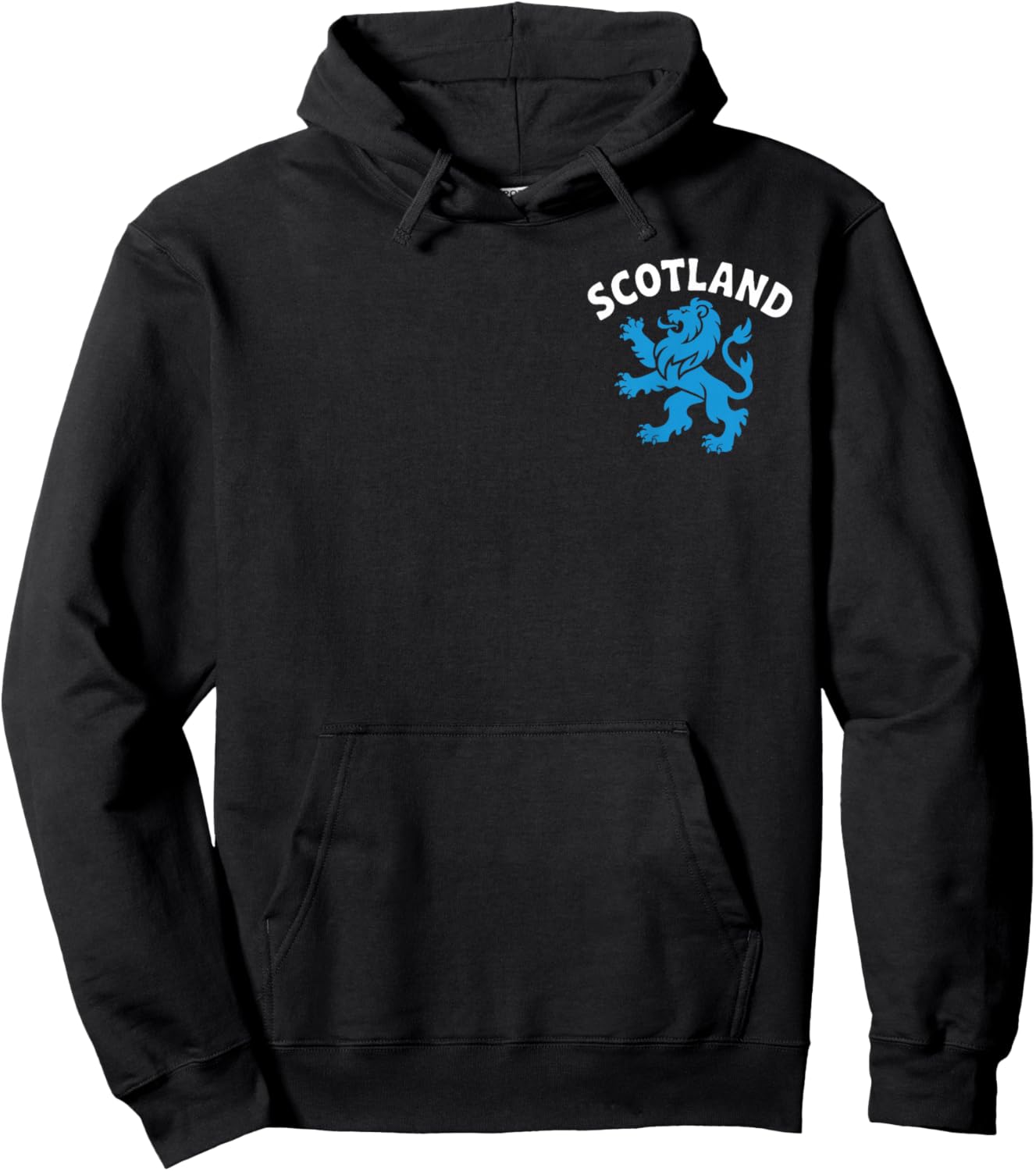 Scotland Flag Lion Left Chest Saltire Scottish Pride Hoodie - Hoodie | Black