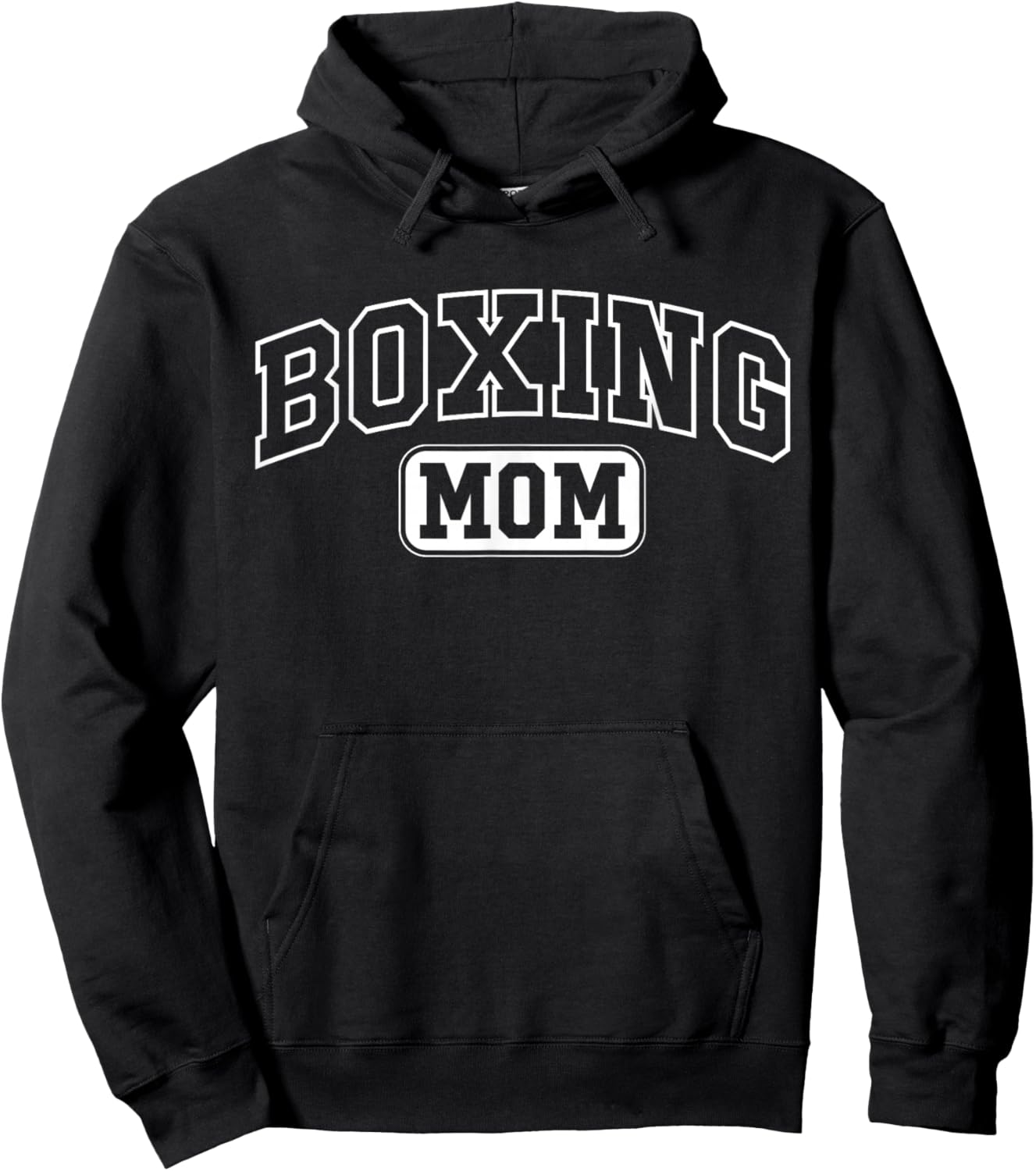 Boxing Mom Funny Athletic Lettering Mothers Day Mama Boxer Hoodie - Hoodie | Black