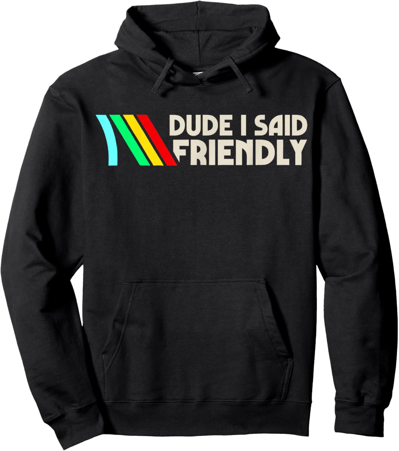 Dude I Said Friendly, Game Lover, Vintage Quotes Hoodie - Hoodie | Black