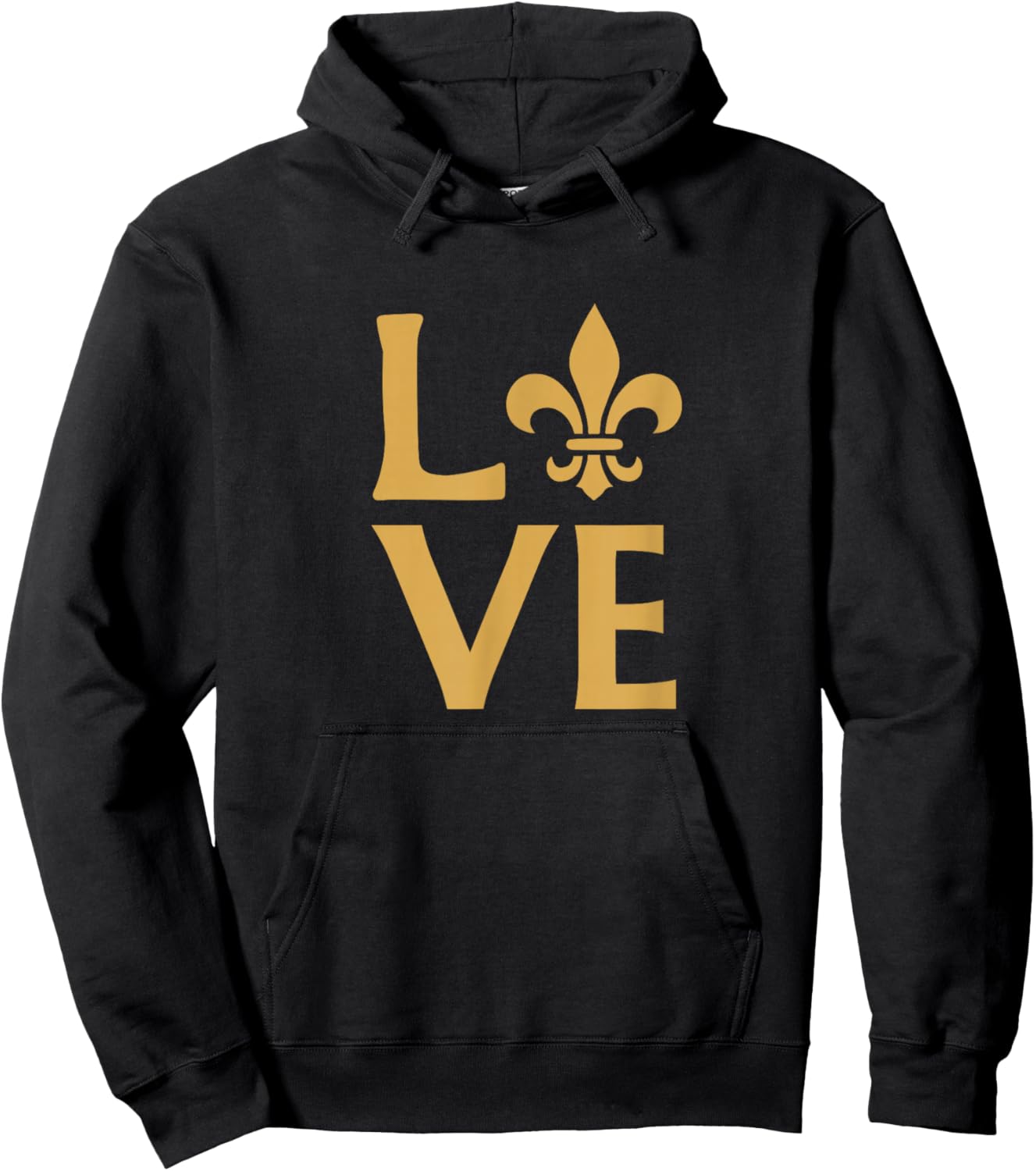 New Orleans Love Fleur-de-lis Graphic Hoodie - Hoodie | Black