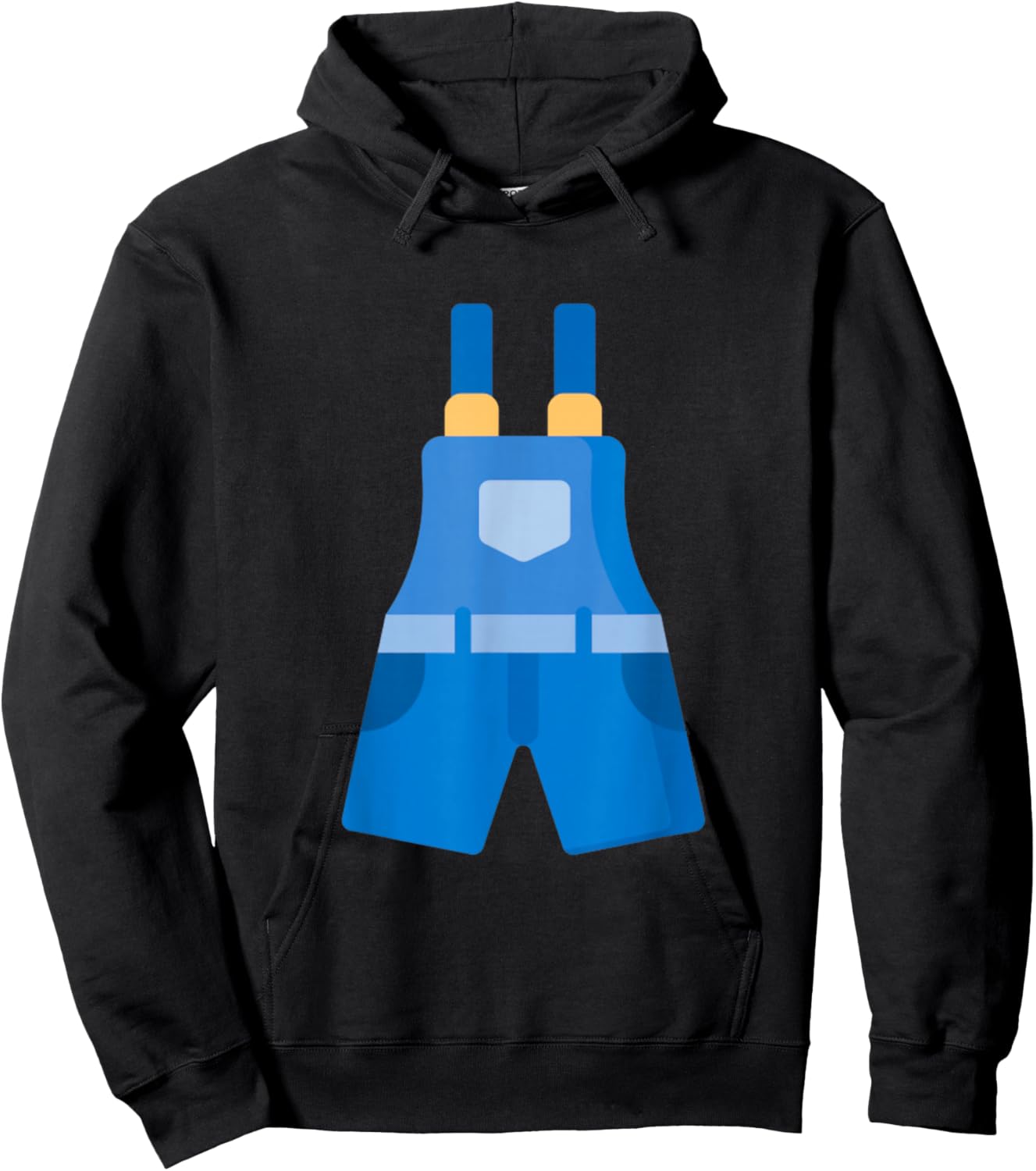 Really Like Overalls Overall Bib Hoodie - Hoodie | Black