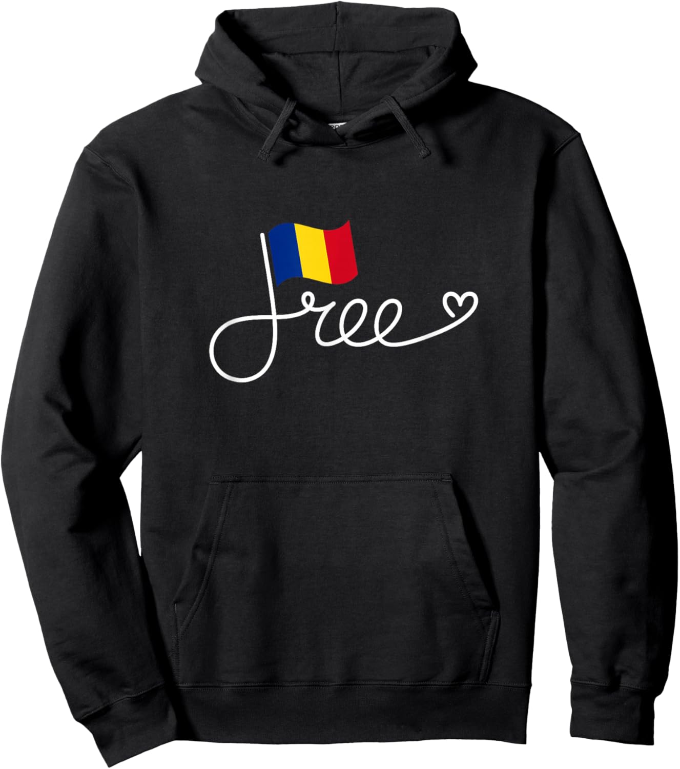 Free Romania Flag - Romanian Freedom Word Art Hoodie - Hoodie | Black