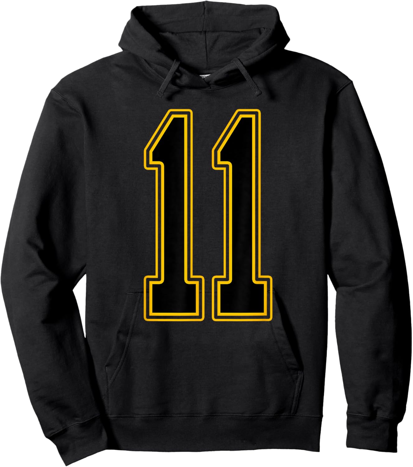 Black and Gold Number 11 Jersey Player Uniform #11 Hoodie - Hoodie | Black
