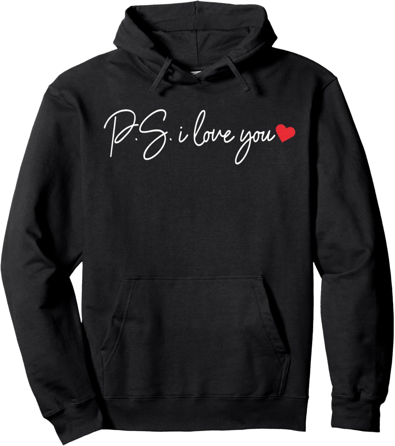 PS I Love You Day Valentine's Day Purple Heart Women Men Kid Hoodie - Hoodie | Black