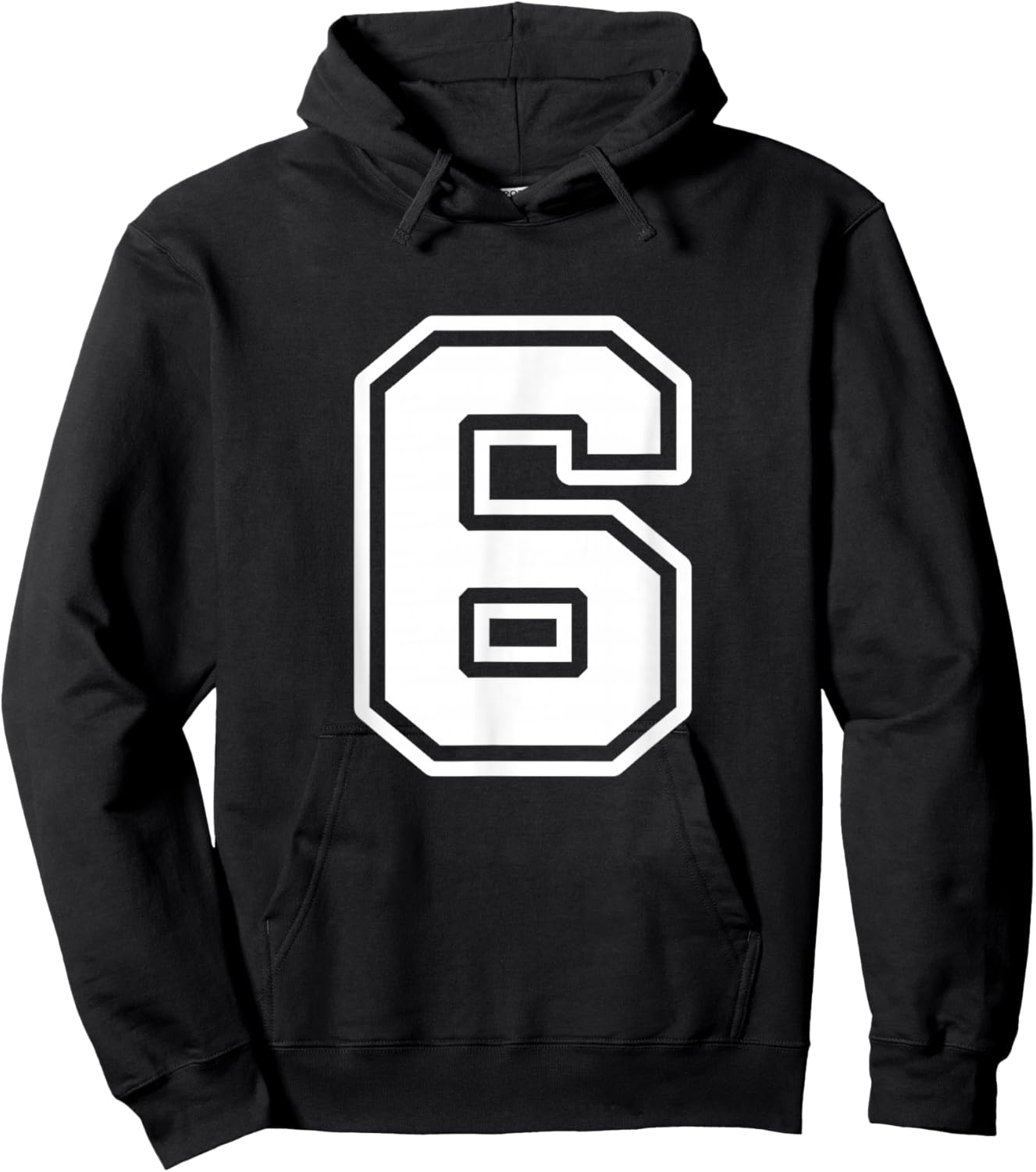 6th Birthday 6 Years Number 6 Uniform Sports Team Jersey Hoodie - Hoodie | Black