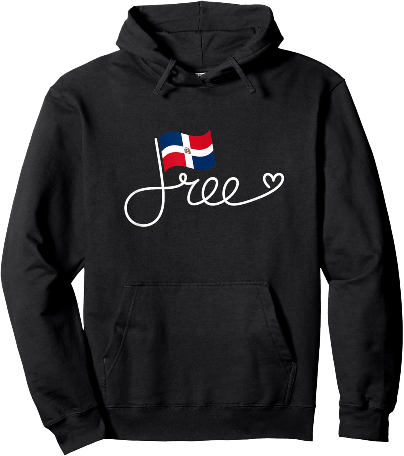Free Dominican Republic Flag - Dominican Freedom Word Art Hoodie - Hoodie | Black