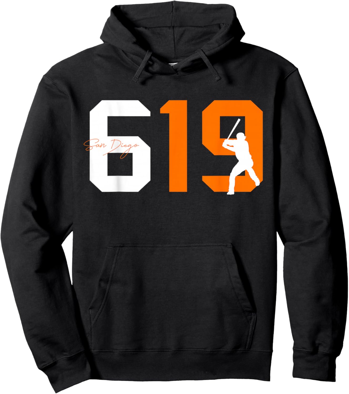 Retro San Diego 619 Vintage 90's Baseball Sports Style Lover Hoodie - Hoodie | Black