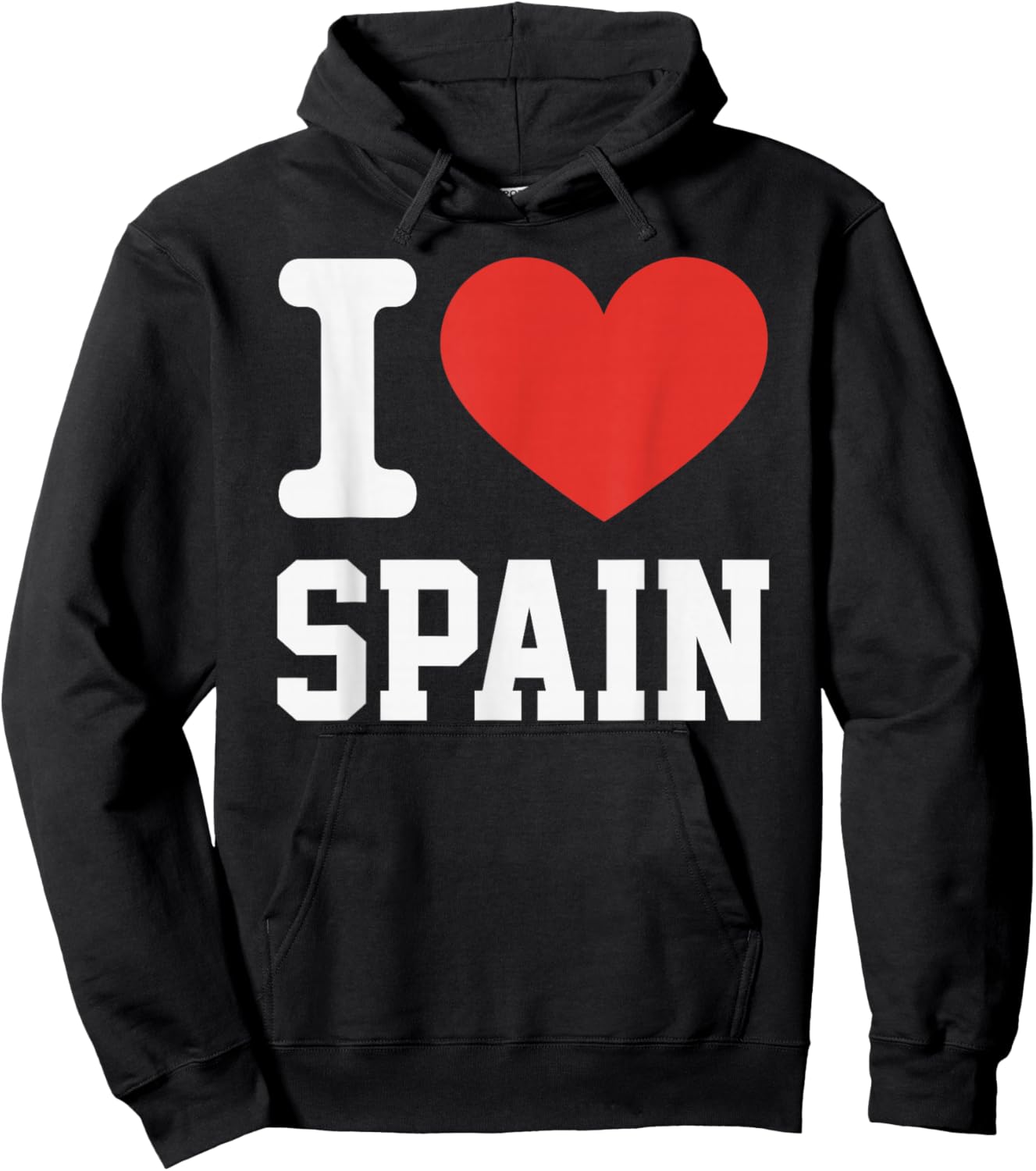 I Love Spain Heart Souvenir Lovers Pride Travel Hoodie - Hoodie | Black