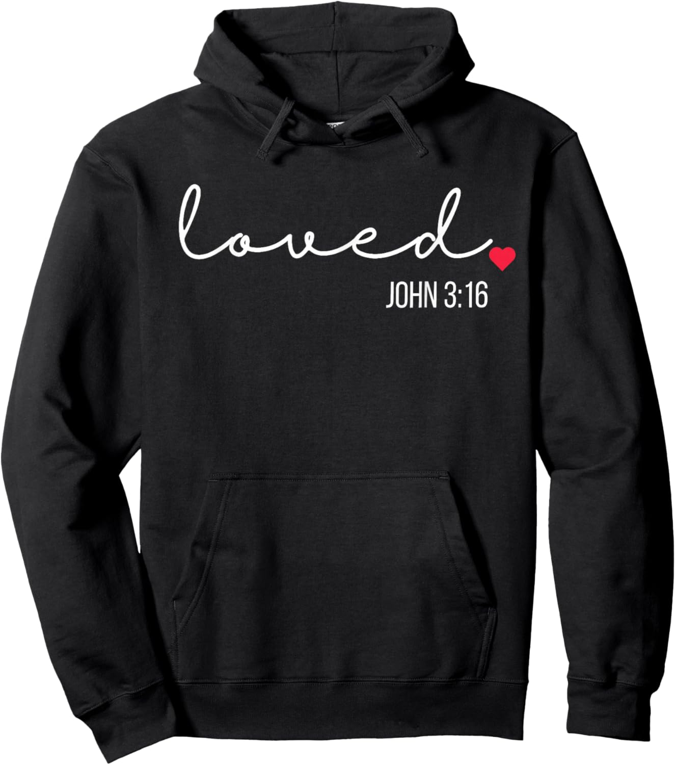 Love John 3:16 Valentine Coquette Bow Christian Women Girl Hoodie - Hoodie | Black