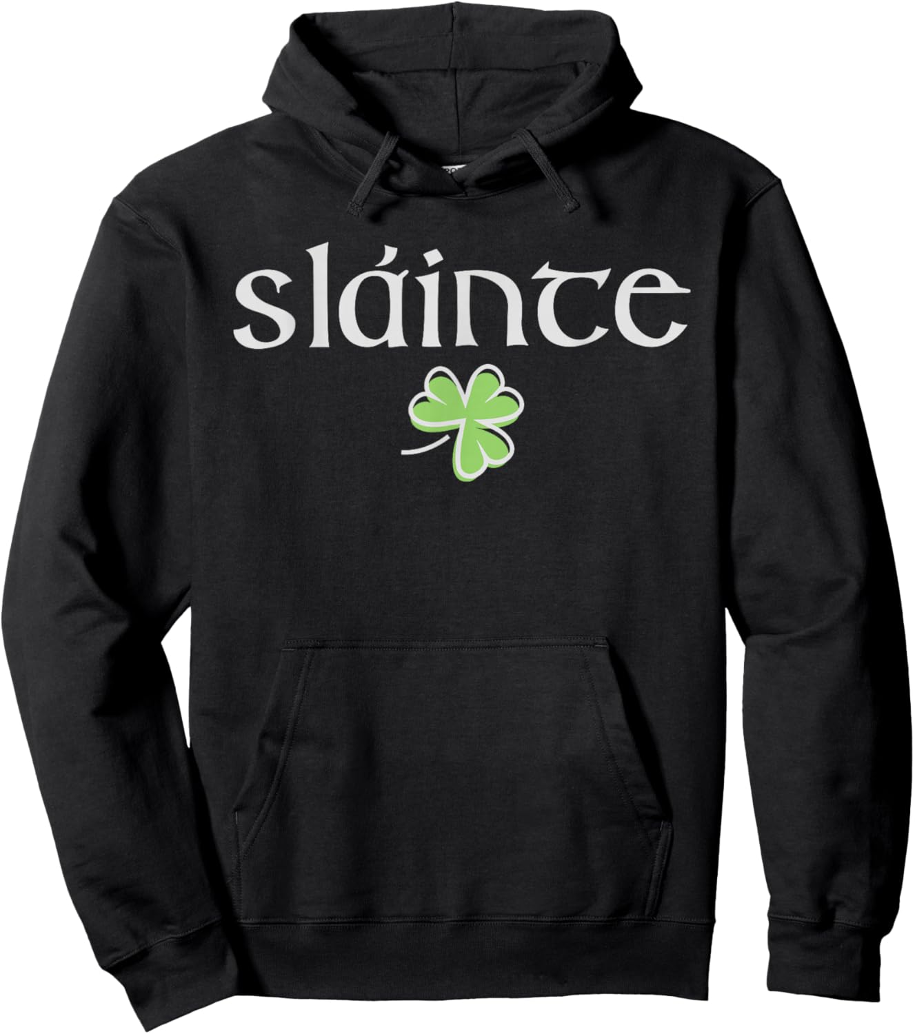 Slainte St Patricks Day Lucky Shamrock Women Kids Hoodie - Hoodie | Black