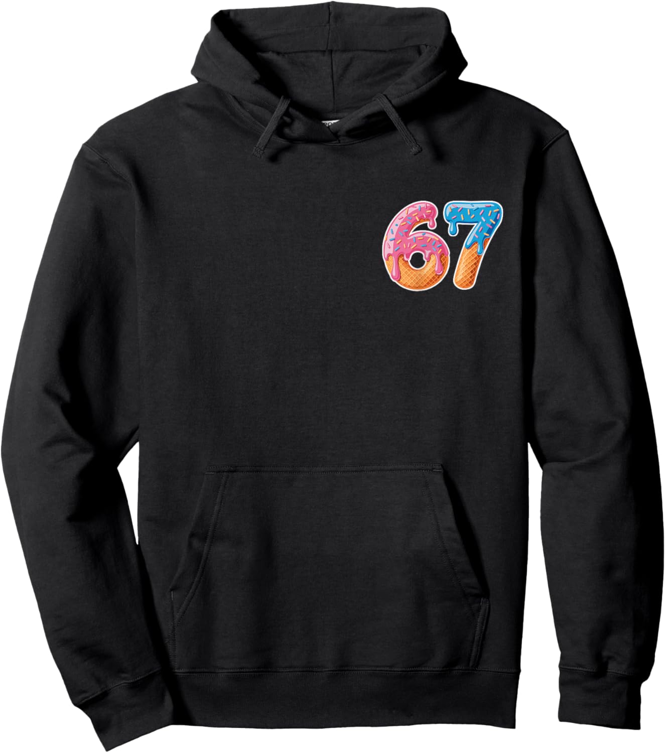 Ice Cream Drip Six Seven 6 7 Meme 67 Hoodie - Hoodie | Black