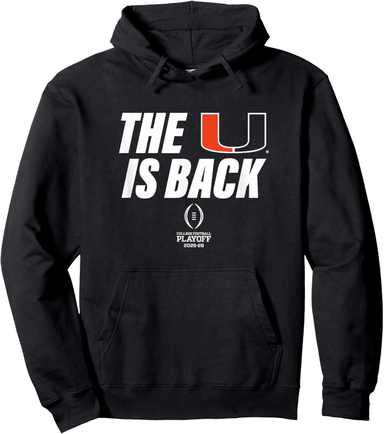 Miami 2025-26 College Football Playoff The U is Back (Green) Hoodie - Hoodie | Black