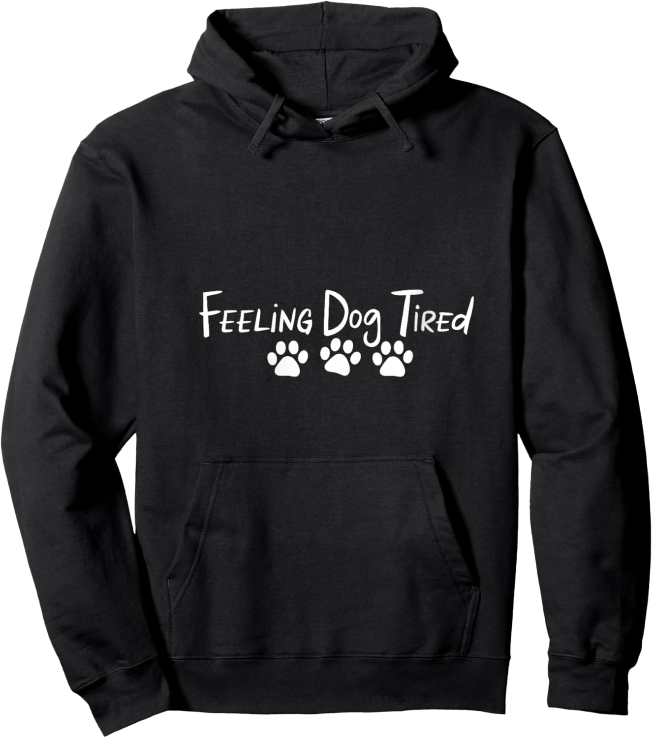 Feeling Dog Tired V-Neck Hoodie - Hoodie | Black
