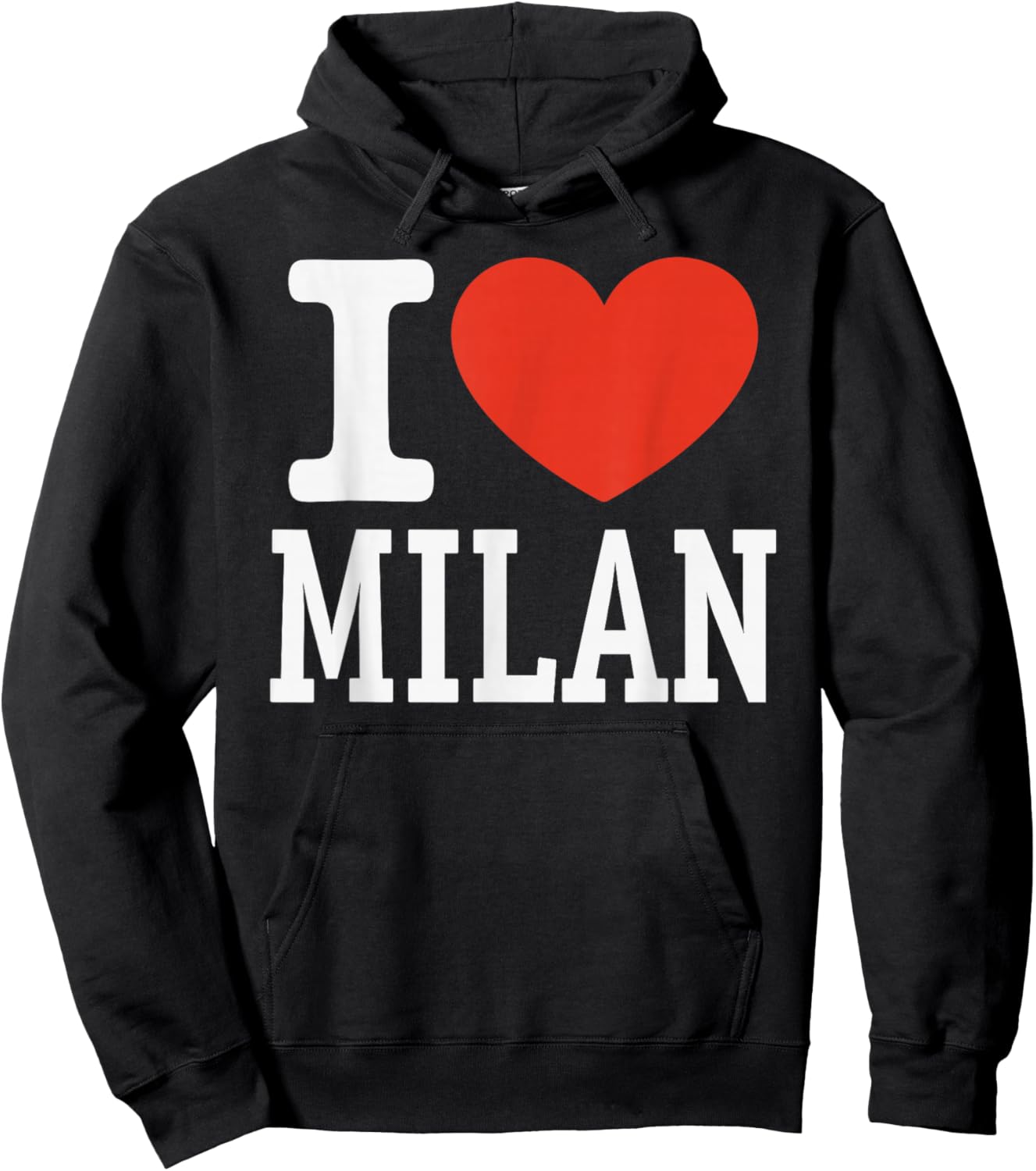 I Love Milan City Heart Graphic Souvenir Travel Hoodie - Hoodie | Black