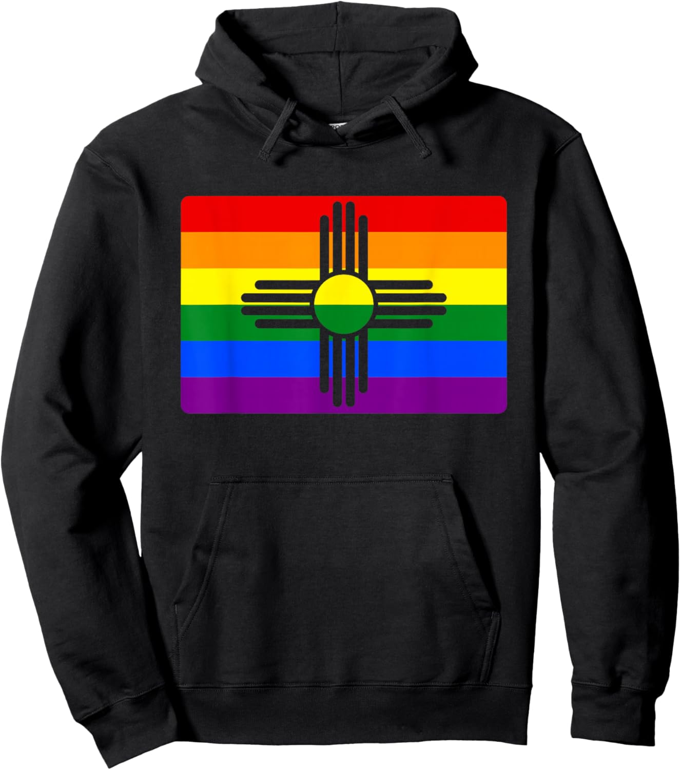 Gay New Mexico Pride Flag LGBTQ NM Hoodie - Hoodie | Black