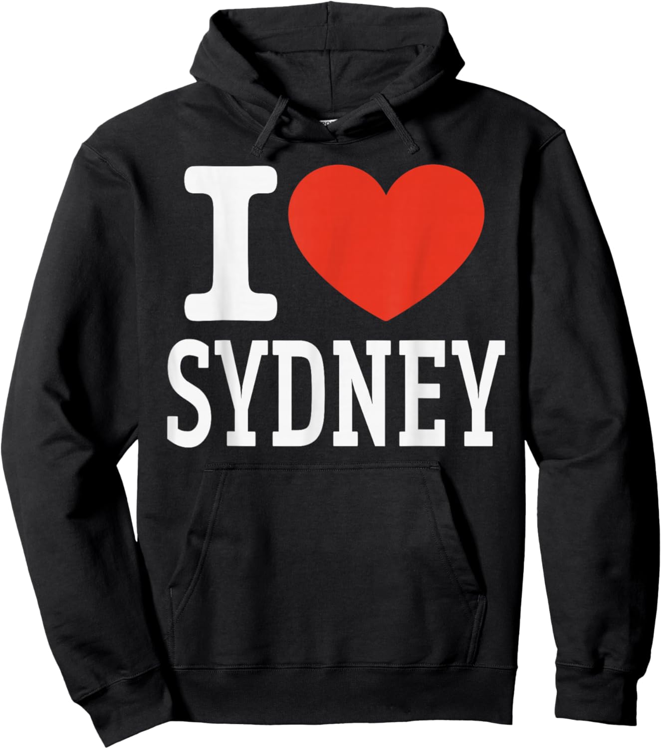 I Love Sydney City Heart Graphic Souvenir Travel Hoodie - Hoodie | Black