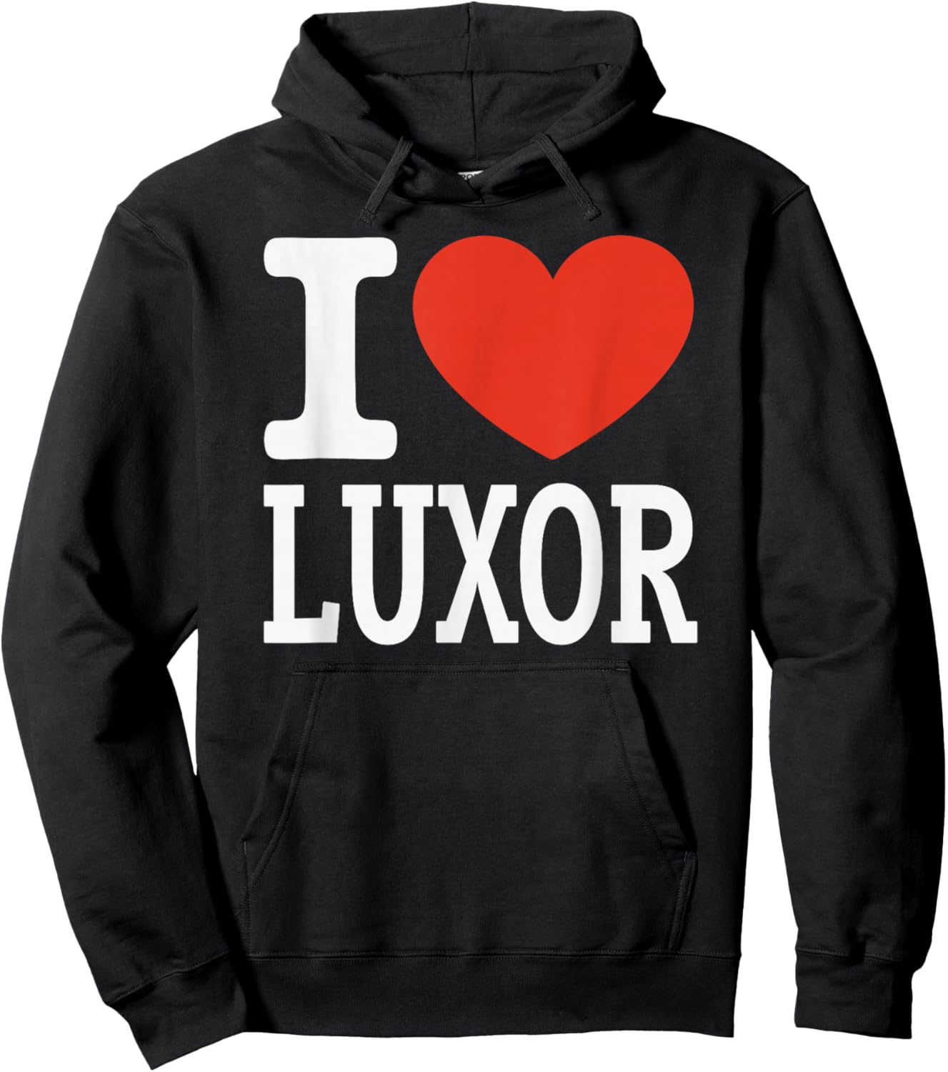 I Love Luxor City Heart Graphic Souvenir Travel Hoodie - Hoodie | Black