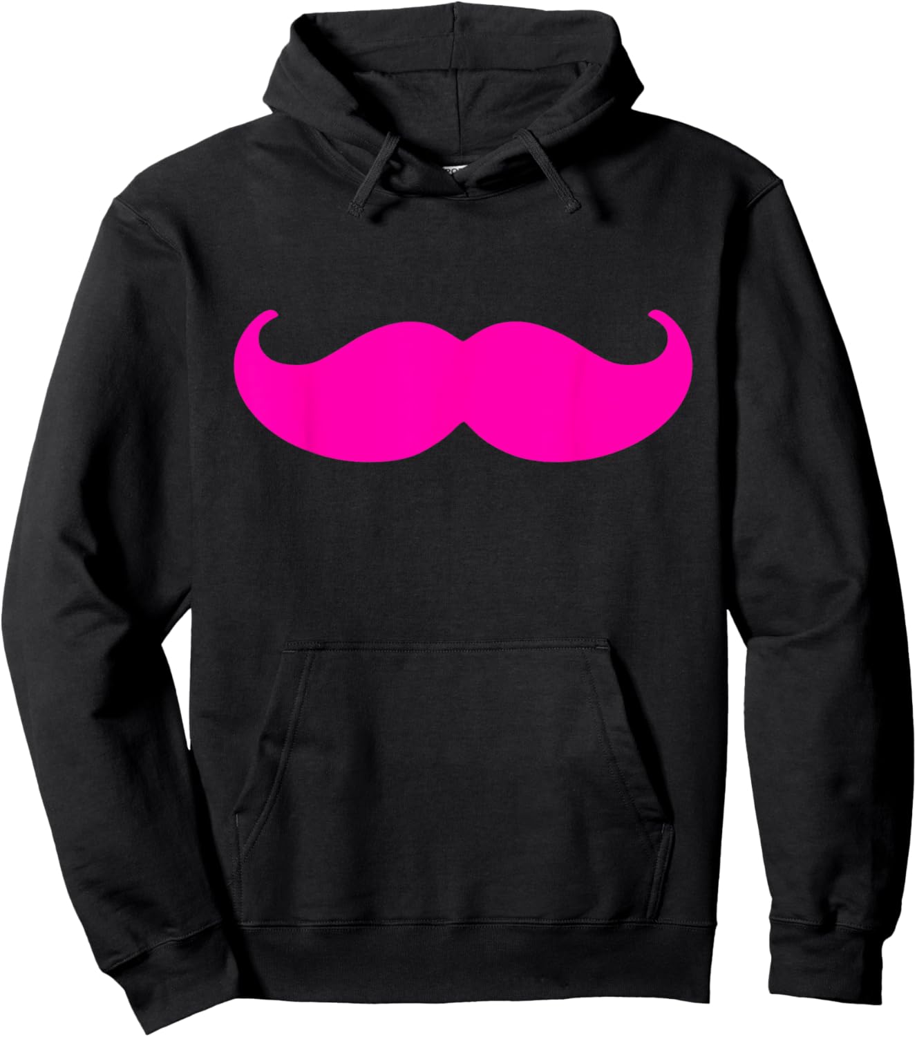 2000s Mustache Pink Hoodie - Hoodie | Black