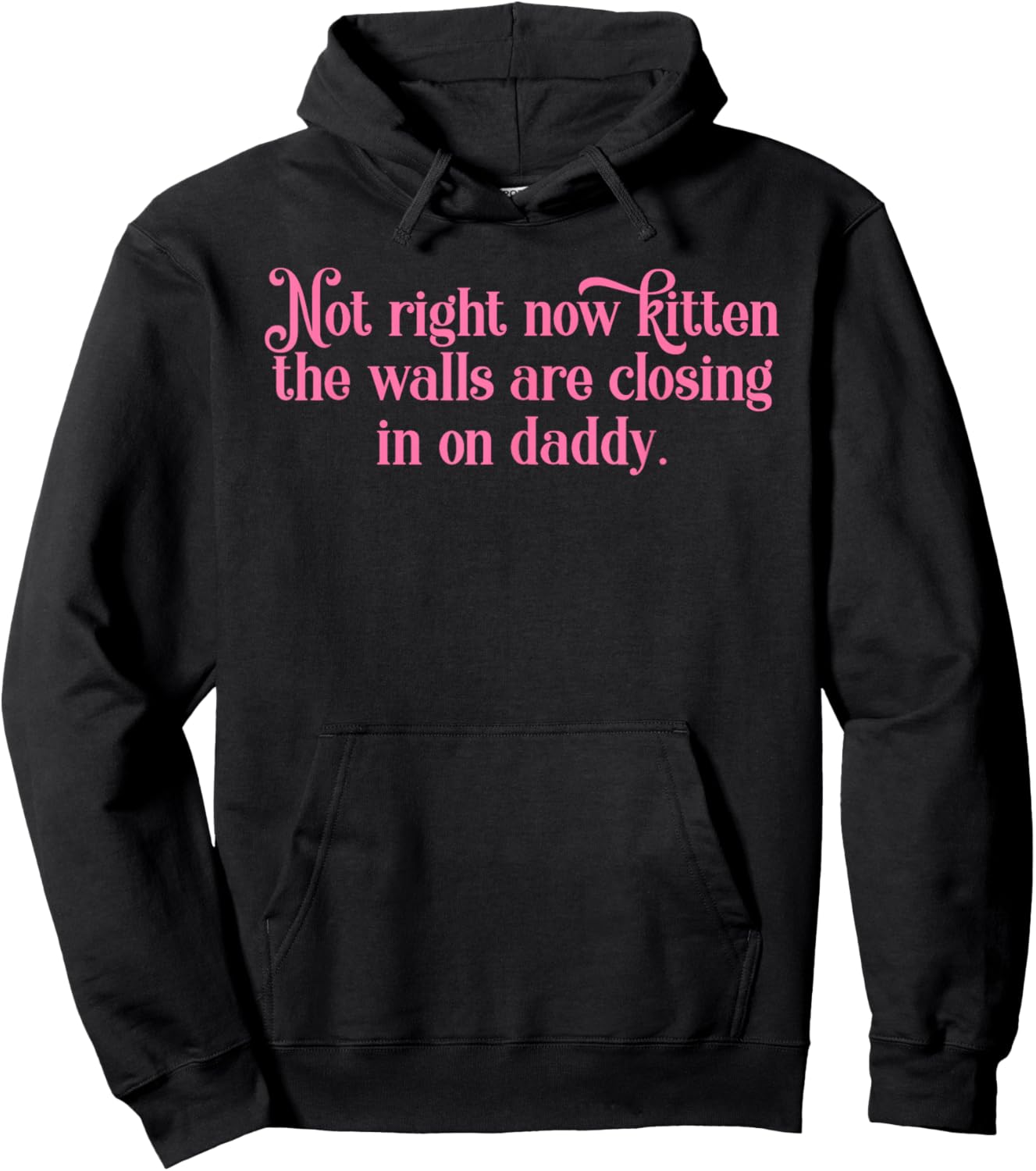 Not Right Now Kitten The Walls are Closing in On Daddy Hoodie - Hoodie | Black