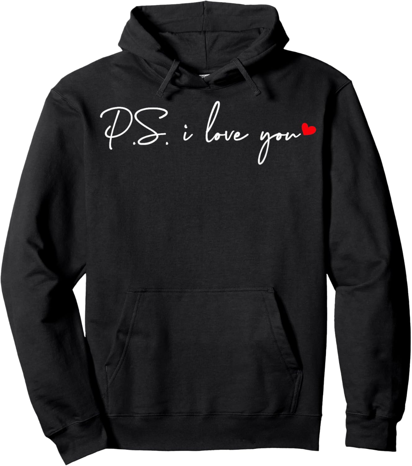 PS I Love You Day Valentine's Day Purple Heart Women Men Kid Hoodie - Hoodie | Black