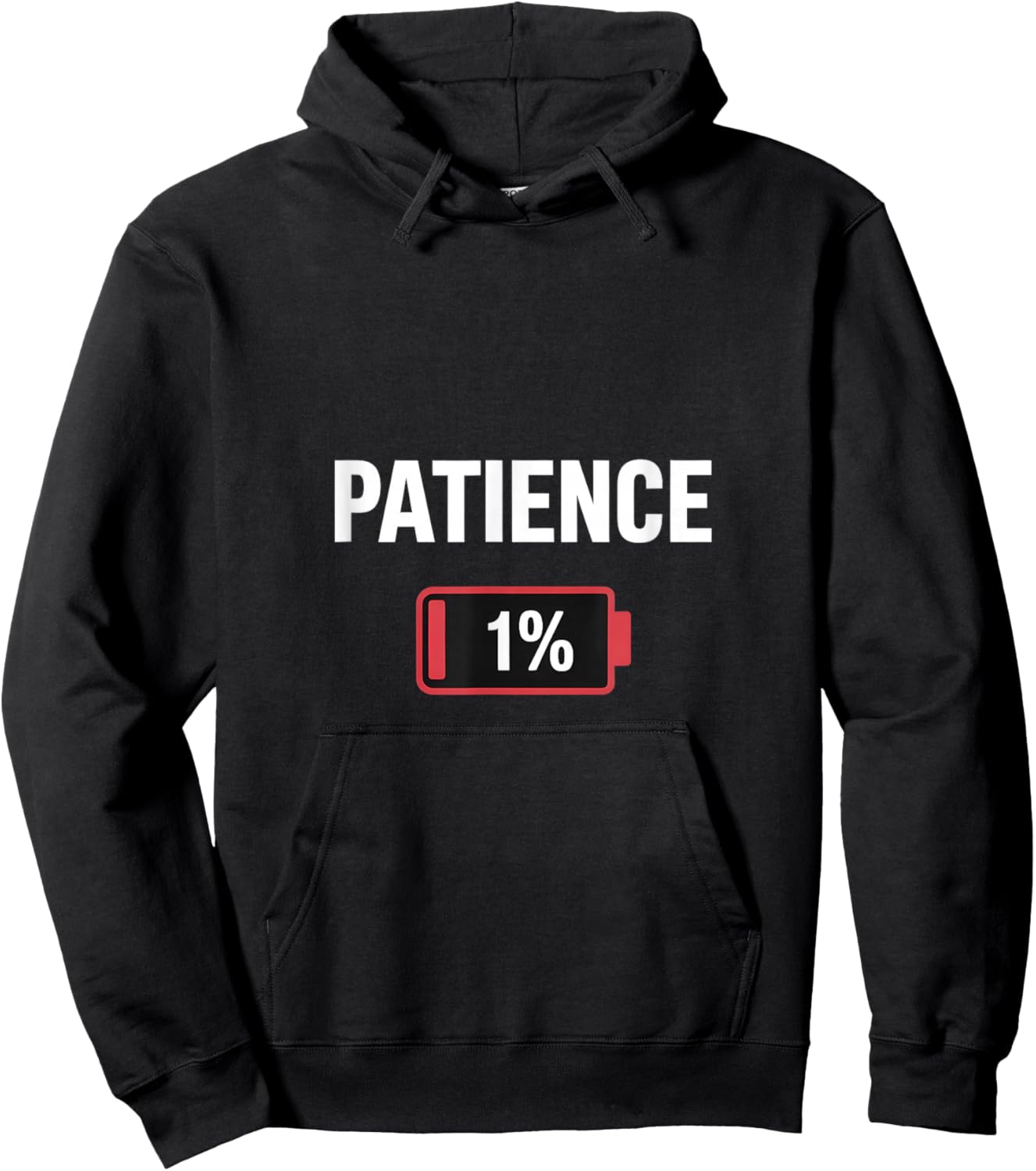 Patience at 1% "Running Low on Patience Hoodie - Hoodie | Black