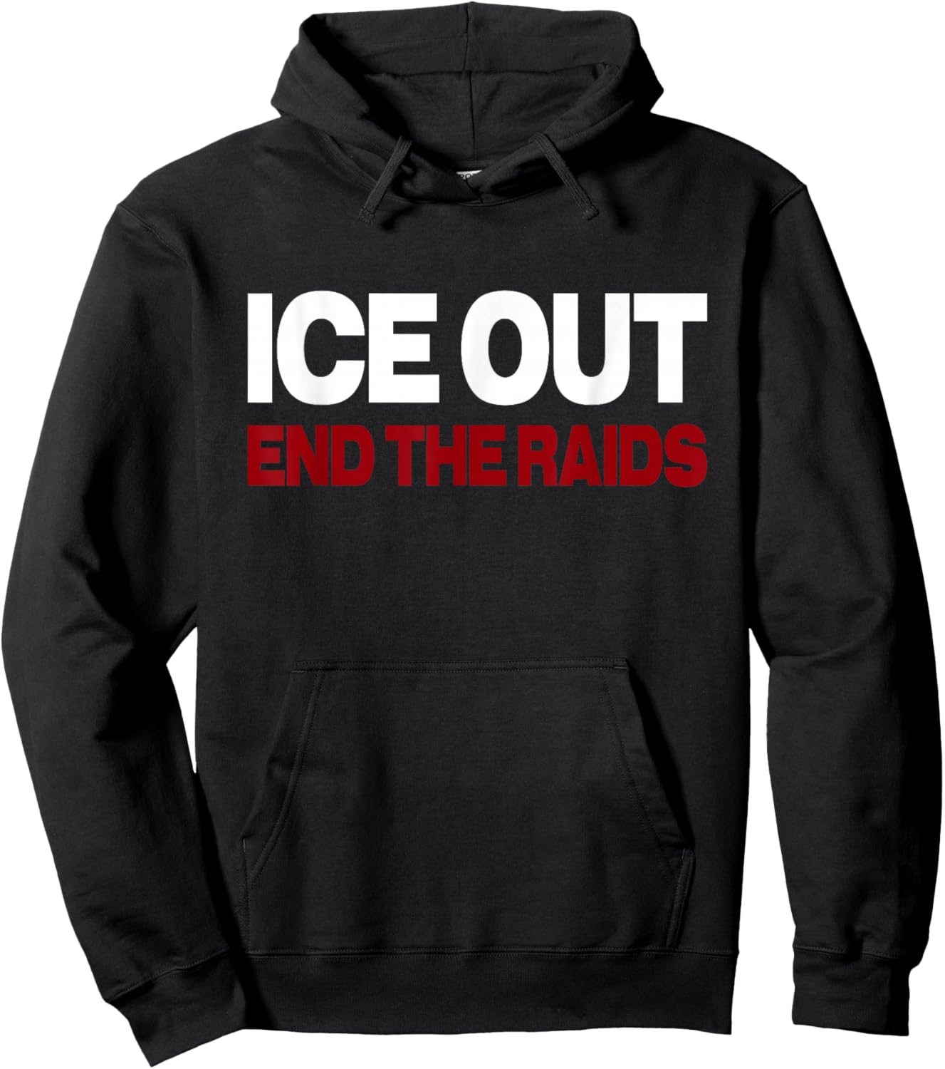 Vintage ICE Out End The Raids US Flag Distressed Men Women Hoodie - Hoodie | Black