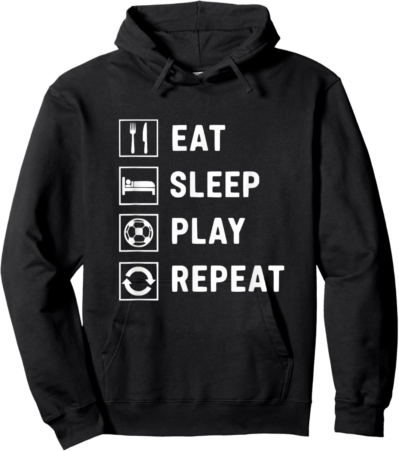 Eat Sleep Play Repeat Hoodie - Hoodie | Black